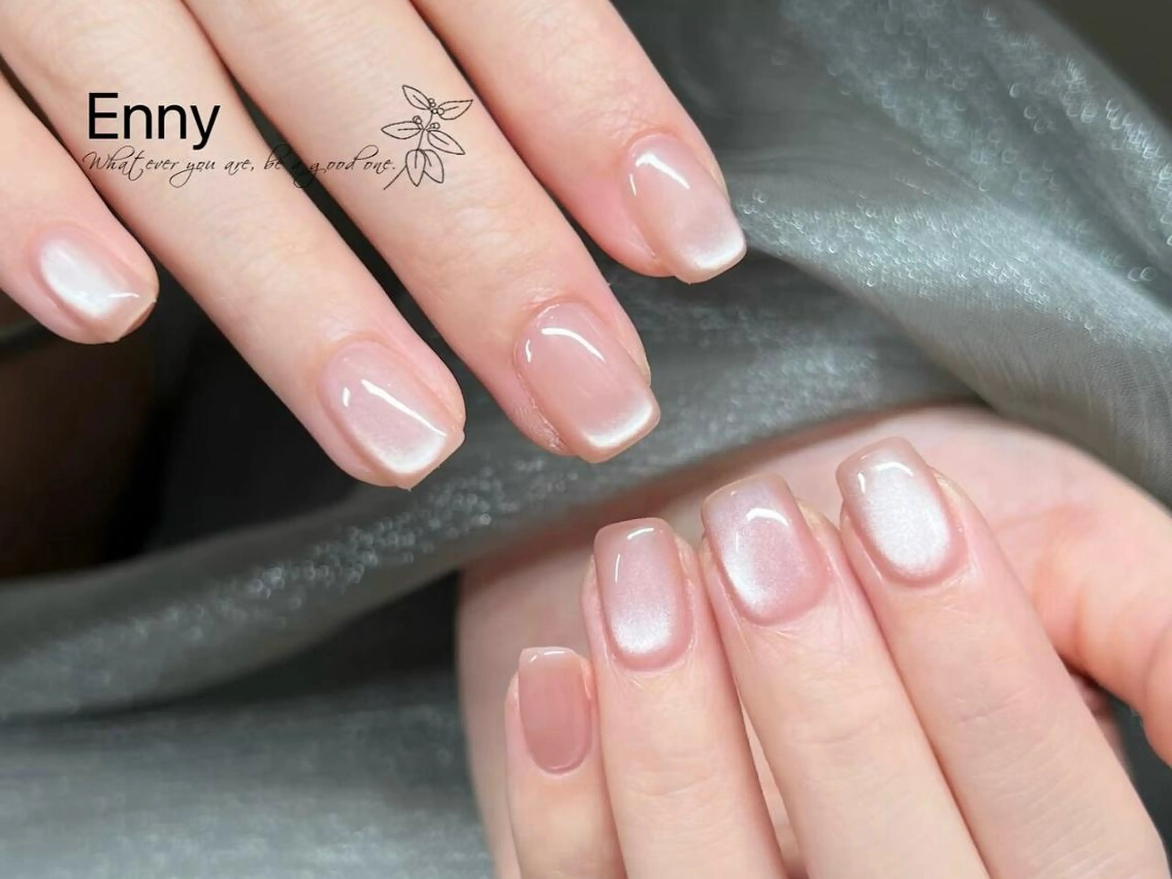 ネイル チークネイル 長さ出し フラッシュネイル フットネイル フレンチネイル Nailsalon Ennyのネイルデザイン