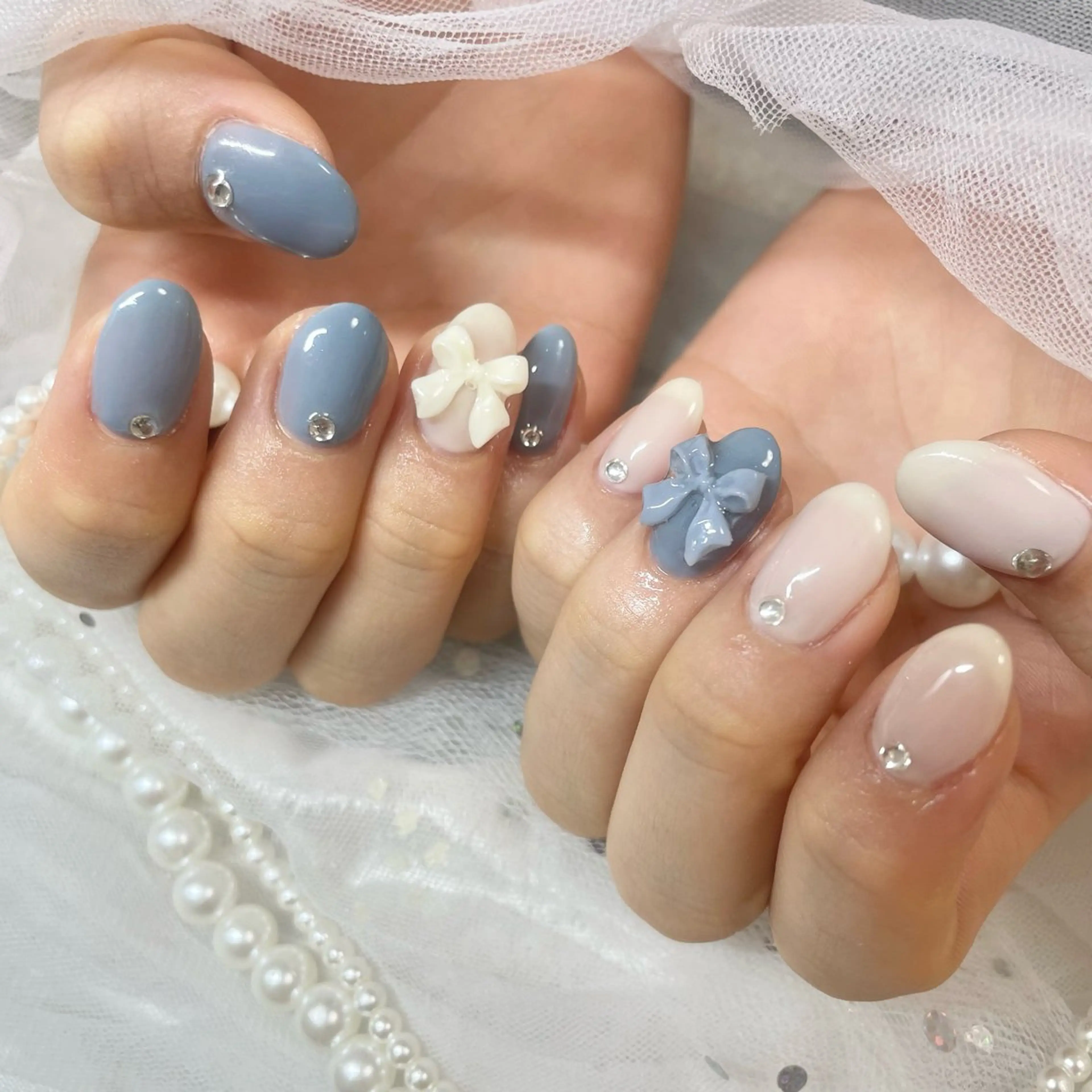 ネイル リボン ハンドネイル フットネイル 🎀AYAKO 🎀中韓ネイルのネイルデザイン