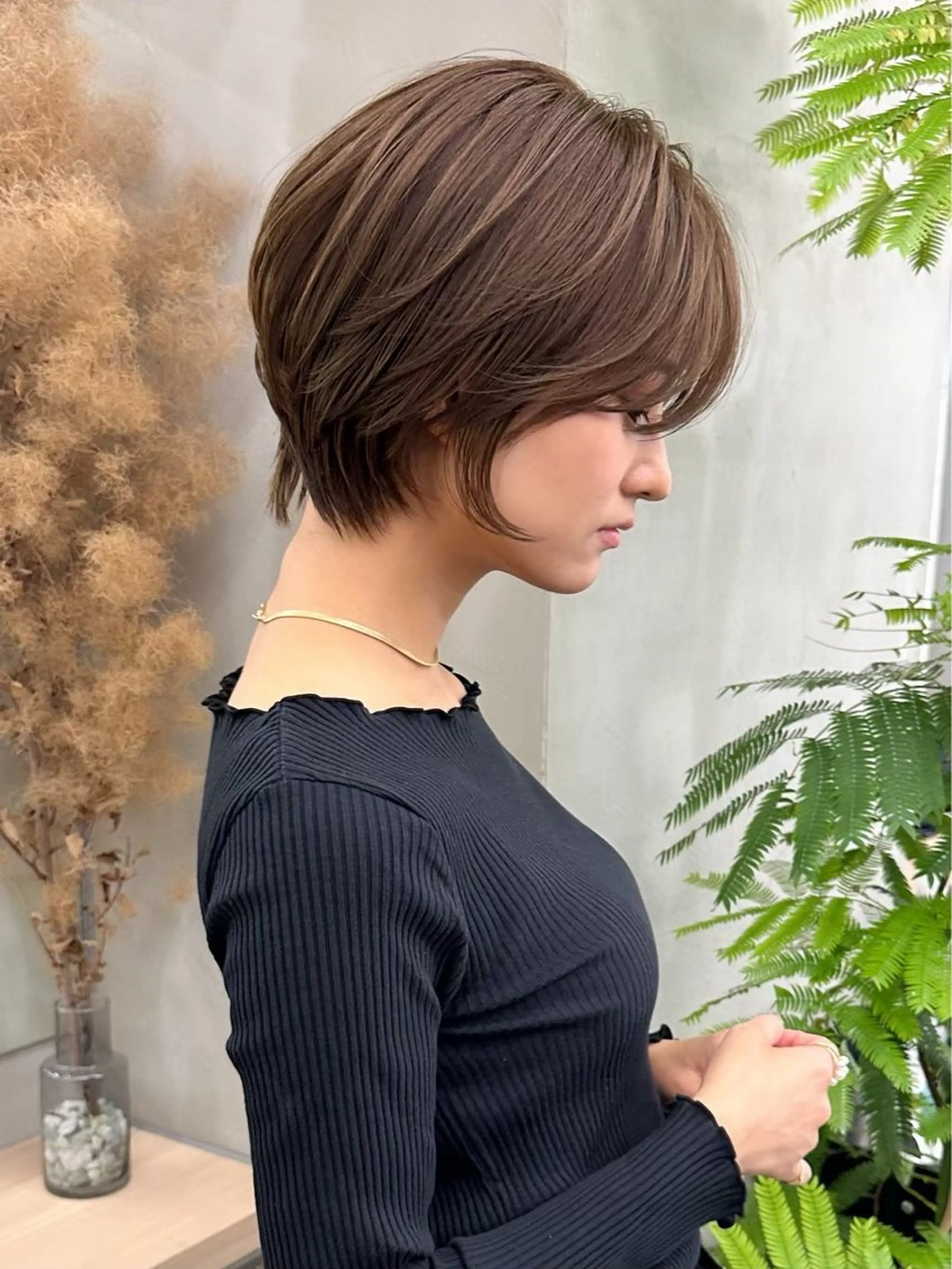 ショート 切りっぱなしボブ/ 小顔ボブNANAのヘアスタイル