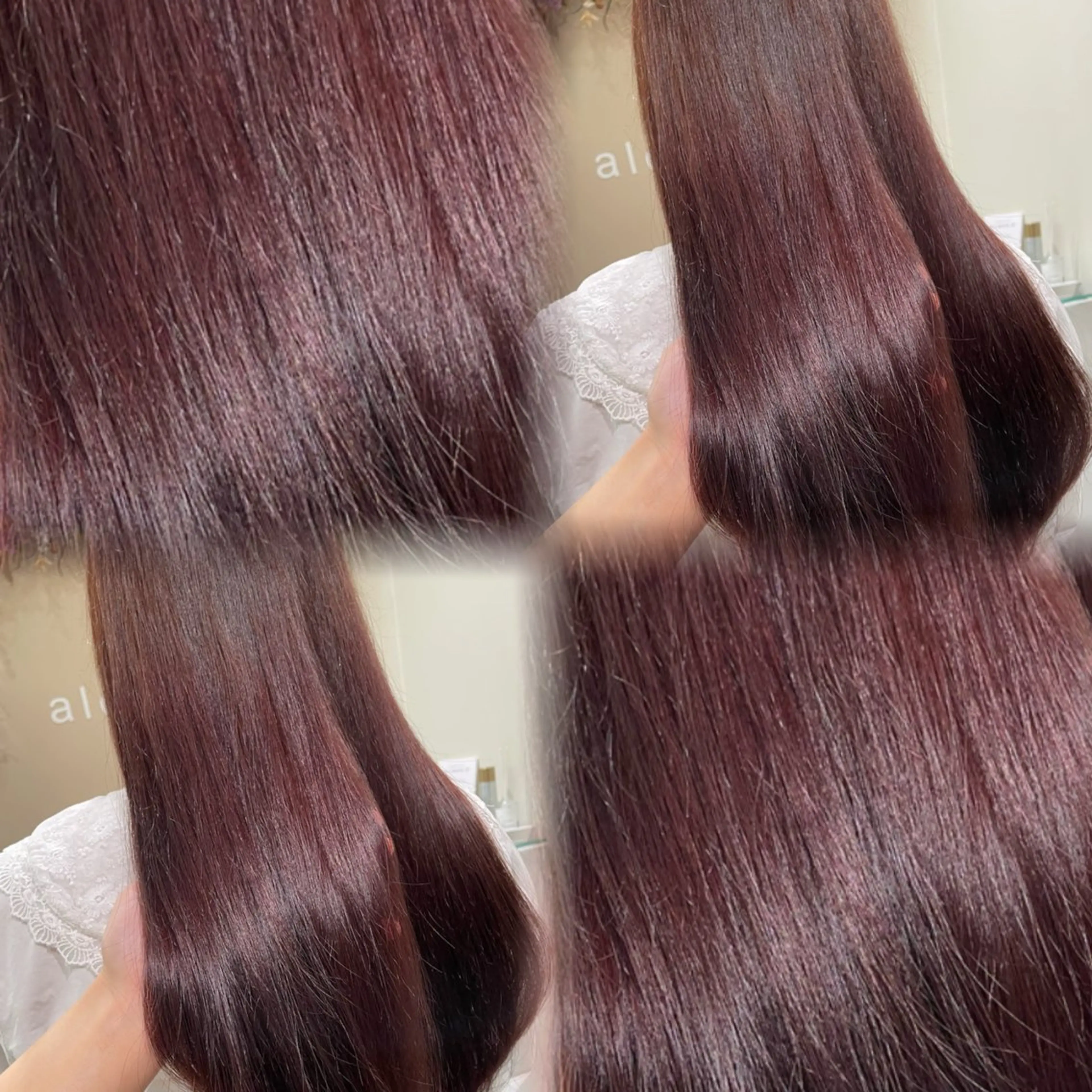 ロング カラー ブリーチ ブラウンカラー ピンクカラー レッドカラー レッドブラウン カット ヘアカラー トリートメント suzuna/暖色/ ヘッドスパ/ヘアケアのヘアスタイル