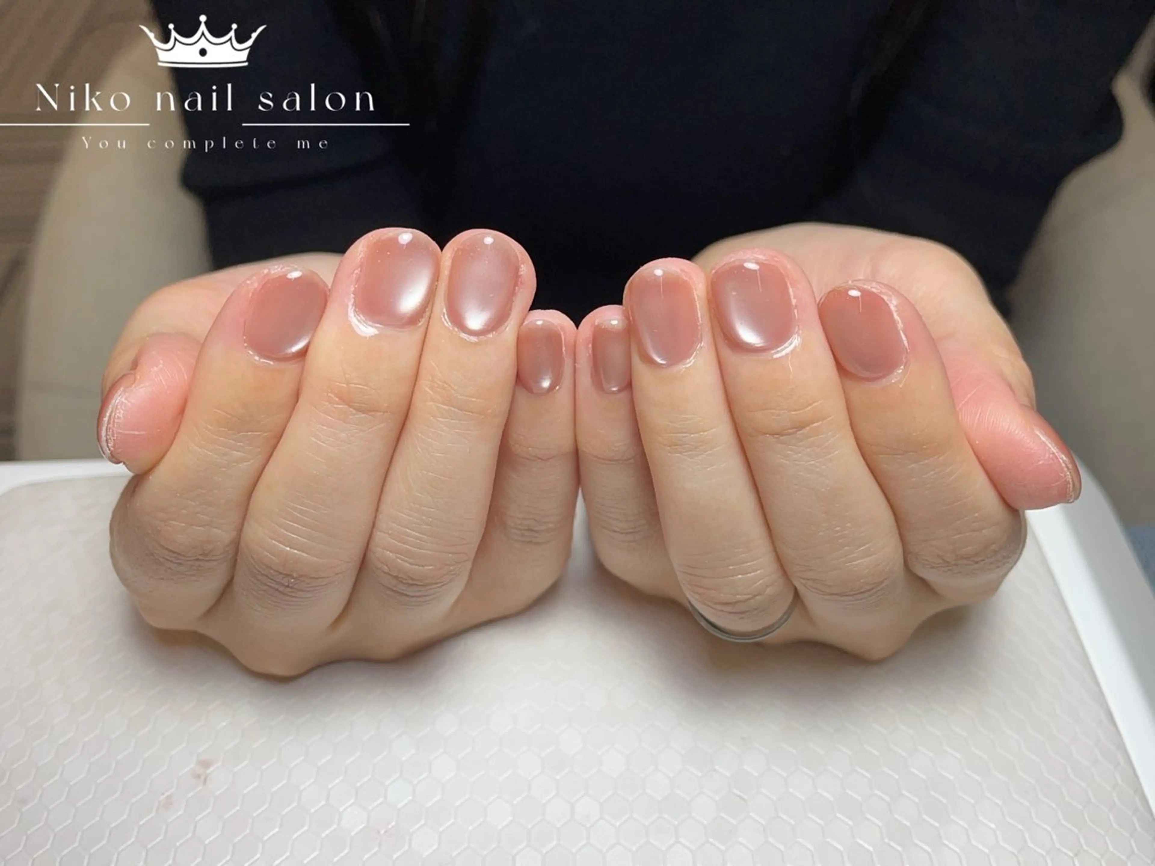 ネイル チークネイル フットネイル フレンチネイル ジェルネイル ガラスフレンチ 柚子 Nikoのネイルデザイン