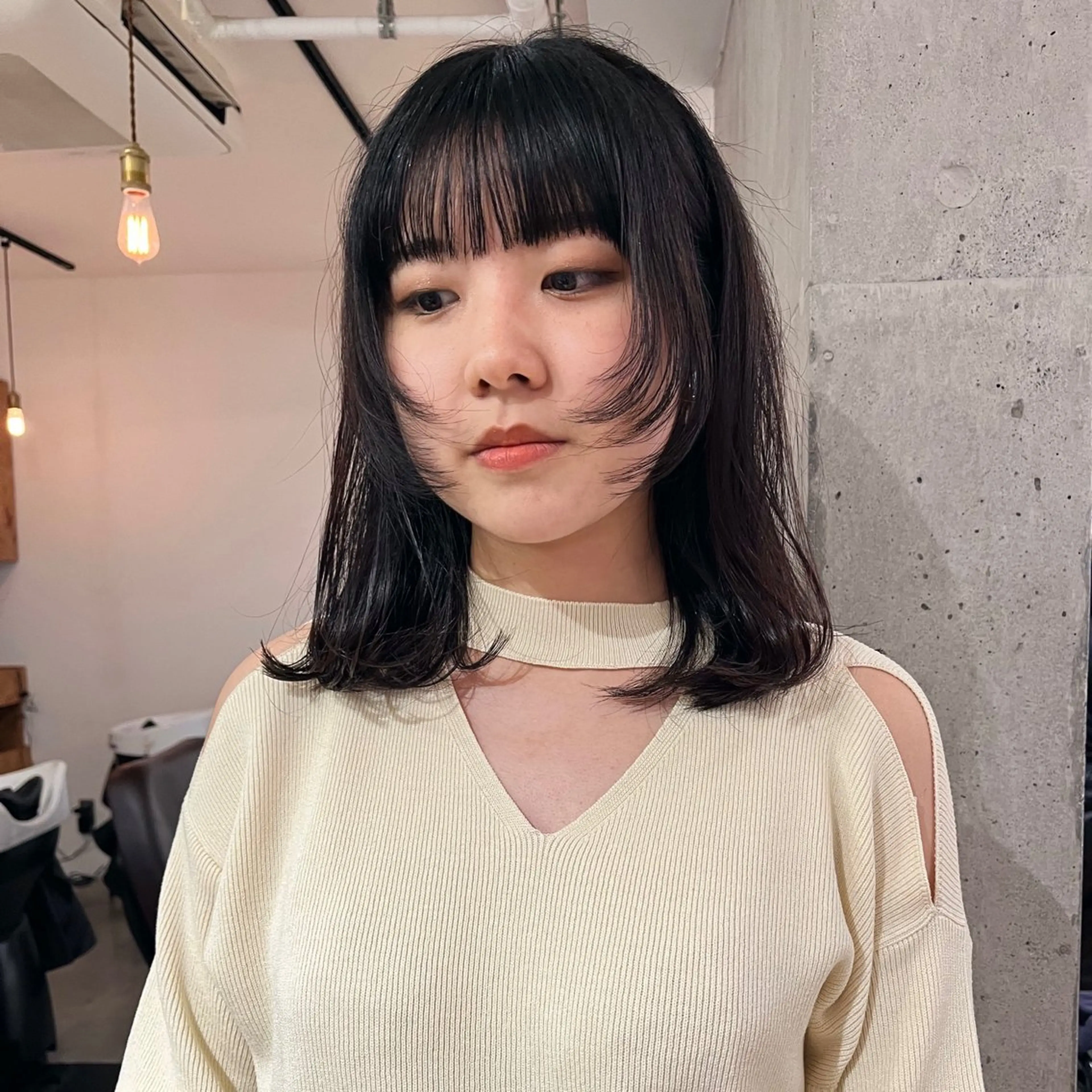 ミディアム 顔まわりレイヤー レイヤーカット ウルフカット 暖色/パーマ 🌼クニトウメイのヘアスタイル