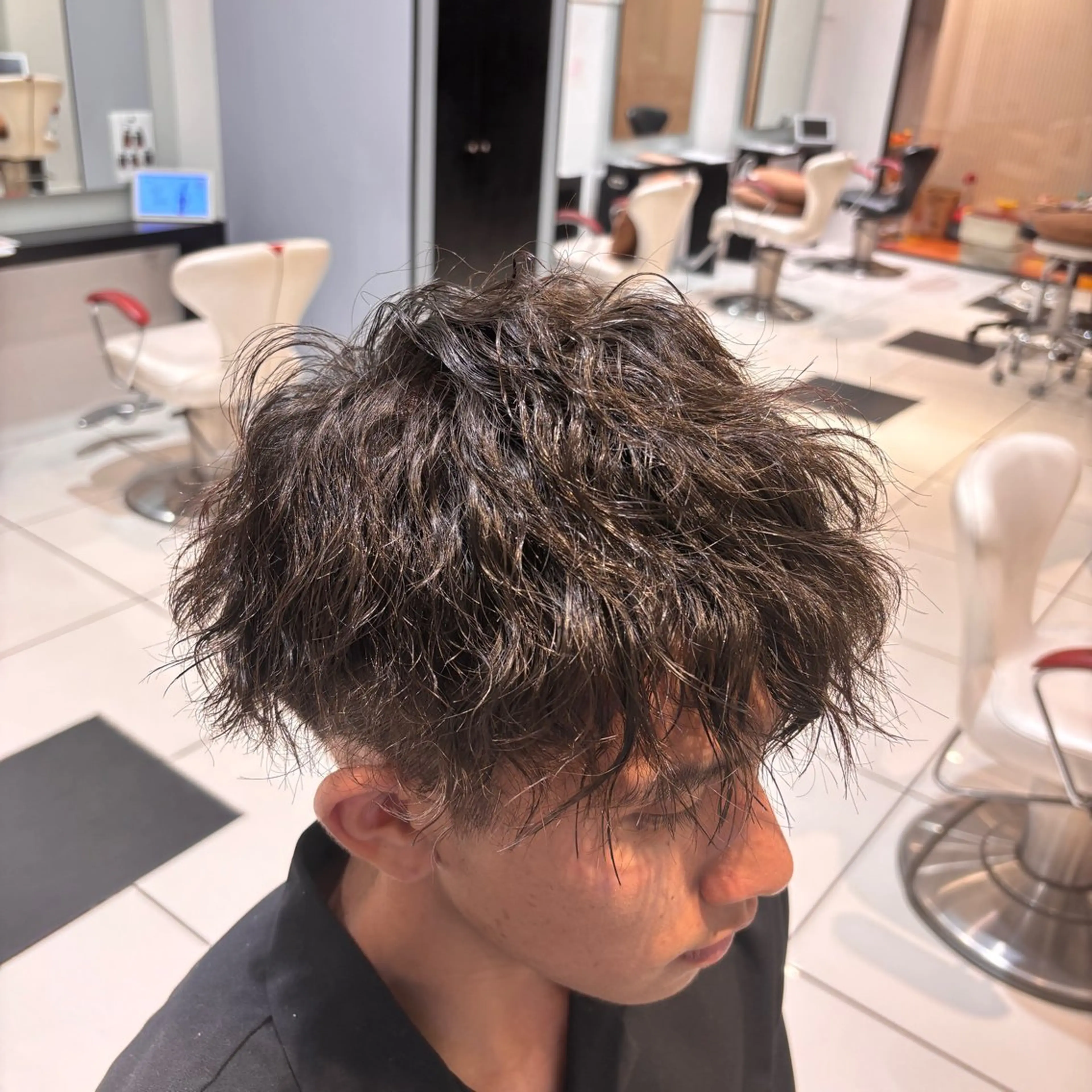 パーマ メンズ カット パーマ 🫧透明感カラー🫧 mana🫧のヘアスタイル