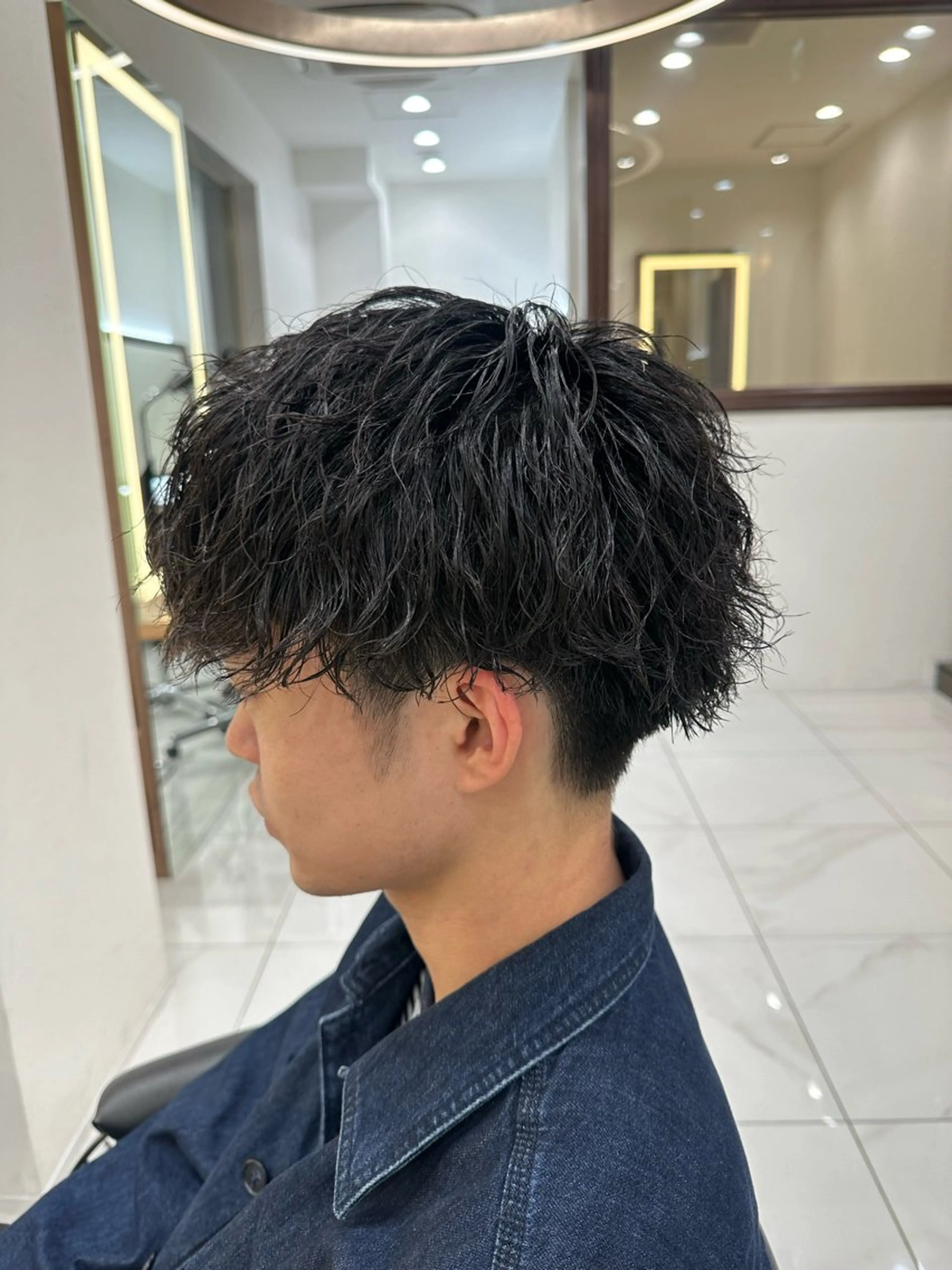 メンズ メンズパーマ 学生（メンズ向け） パーマ 大人メッシュ/ ハイライト/ぽんのヘアスタイル