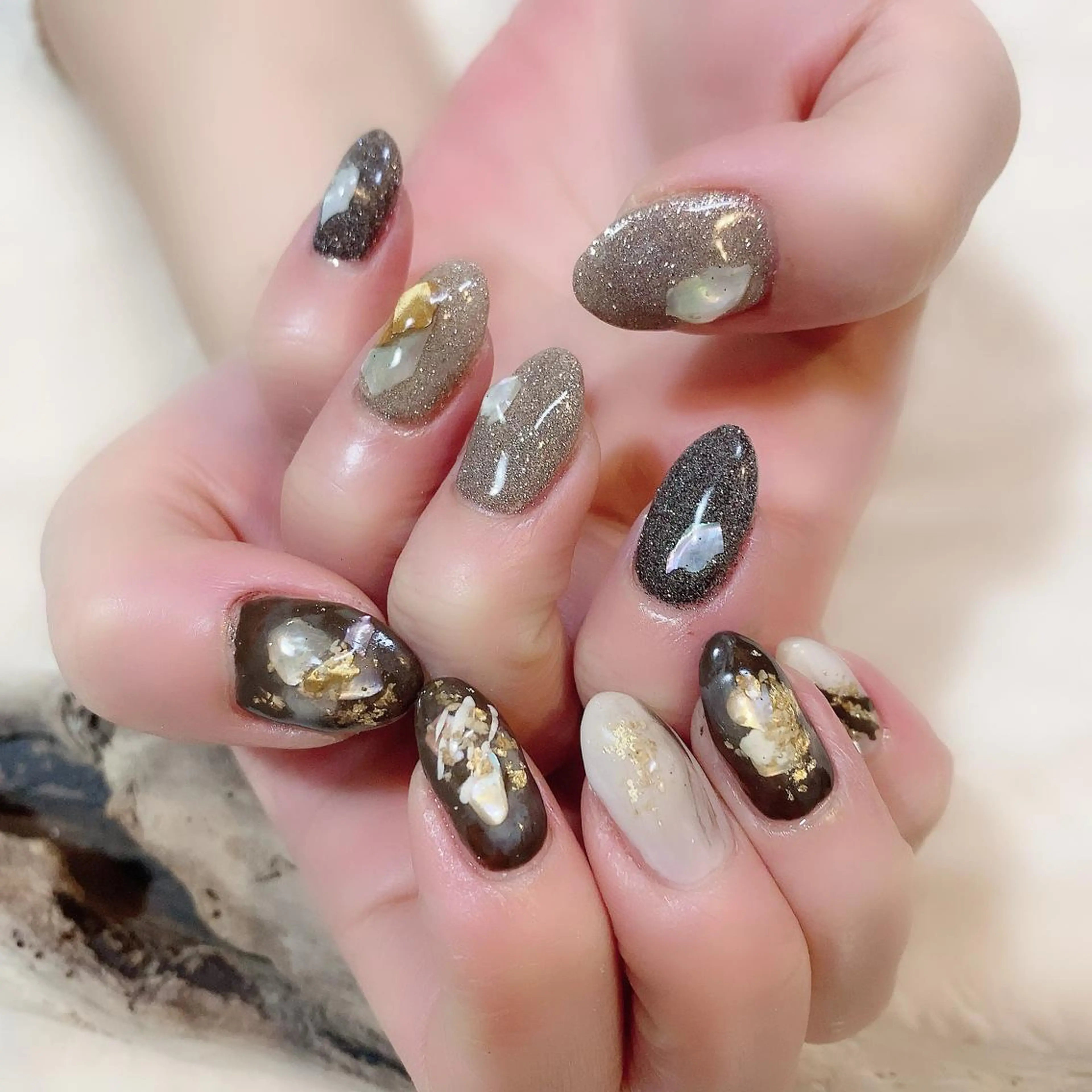 ネイル フラッシュネイル ニュアンスネイル YAS 青柳 安代のネイルデザイン