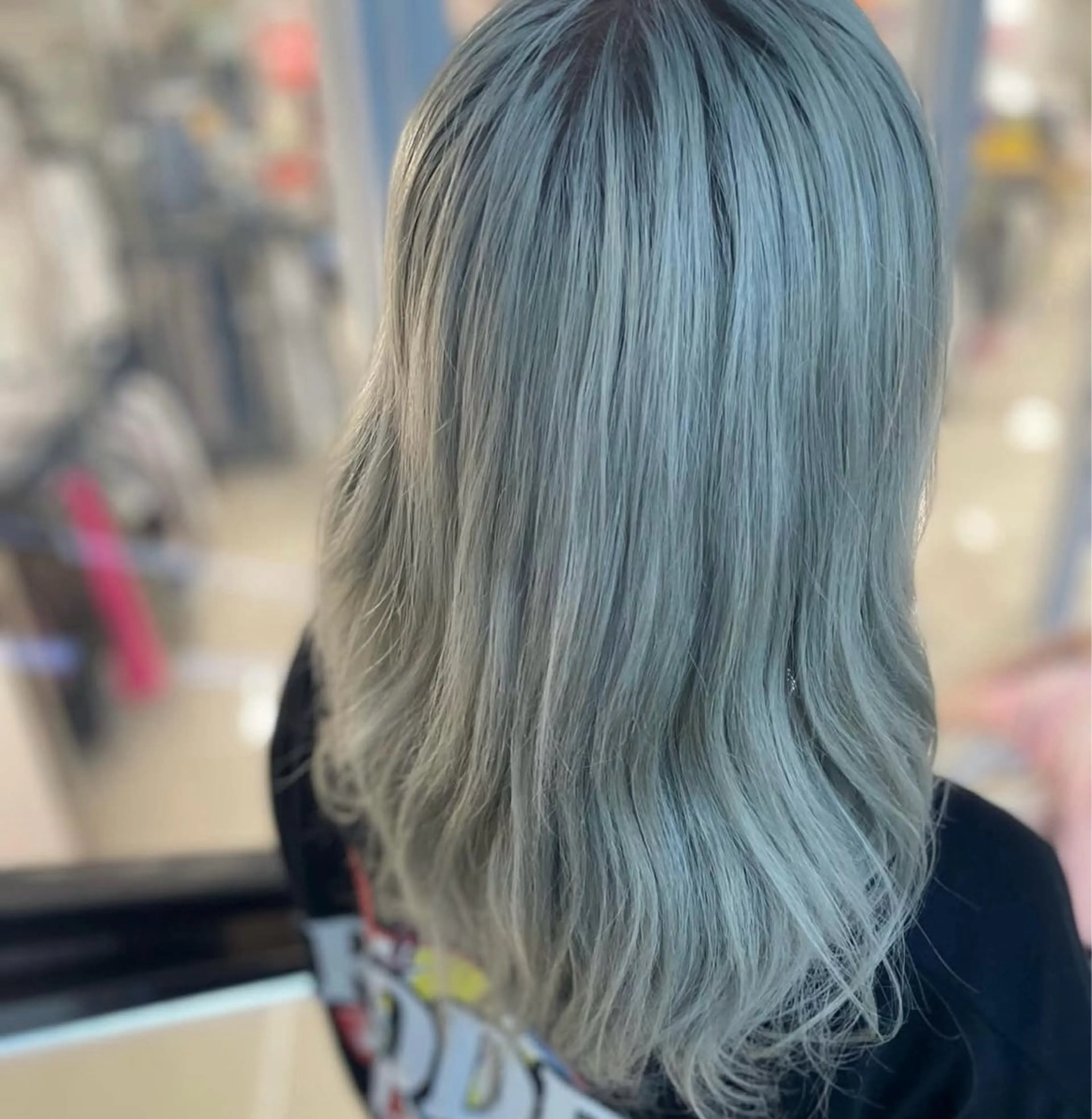 セミロング アッシュ ヘアカラー ゆーめろ /Lapis福岡今泉のヘアスタイル