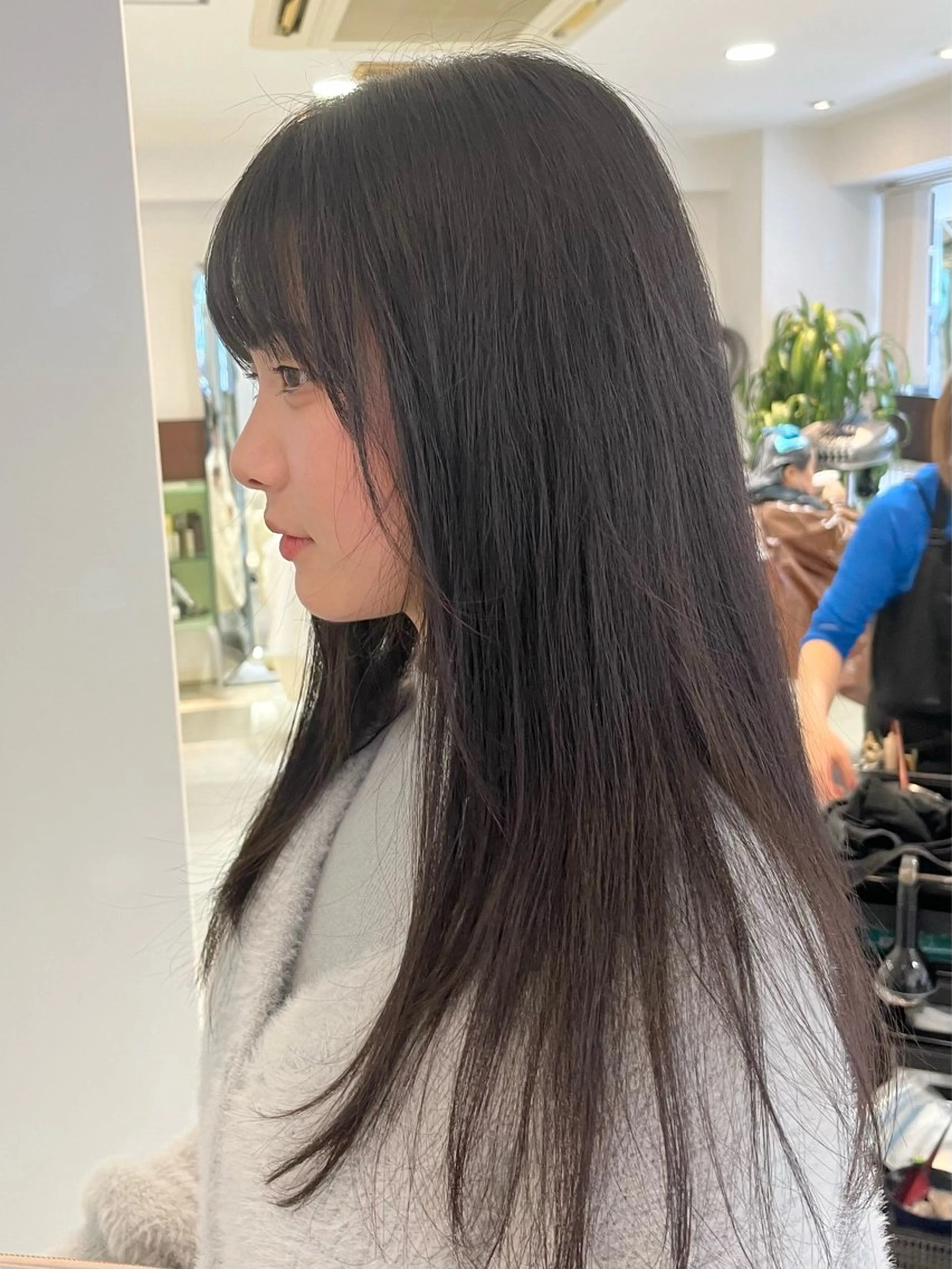 ロング パーマ カット 縮毛矯正 トリートメント コテ巻き風パーマ 藤澤　知彌のヘアスタイル