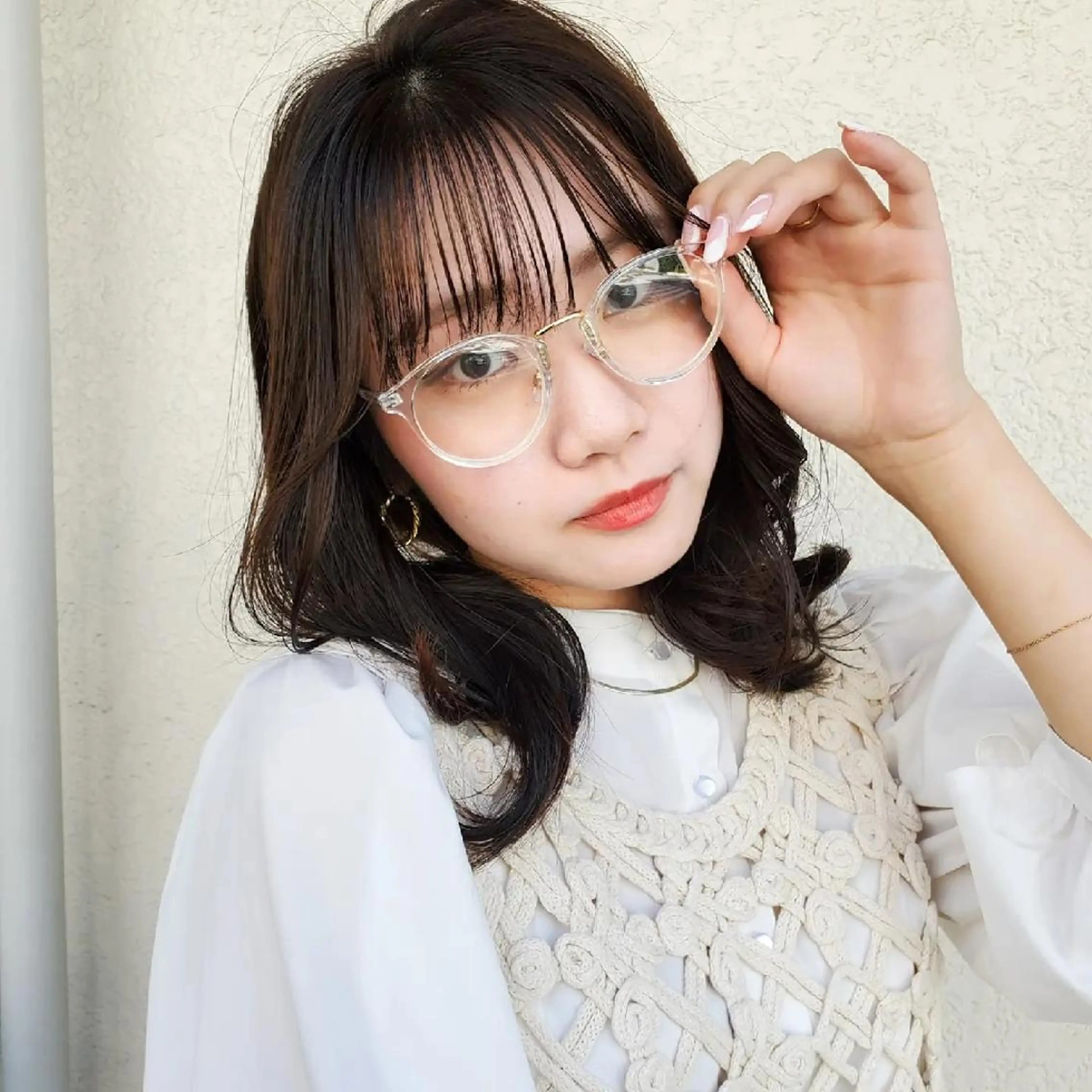 セミロング カラー 切りっぱなしボブ ショートボブ セミロングパーマ バレイヤージュ ベージュカラー カット ヘアカラー トリートメント フリーランス所属・韓国ヘア レイヤー くびれヘアMATSUのヘアスタイル