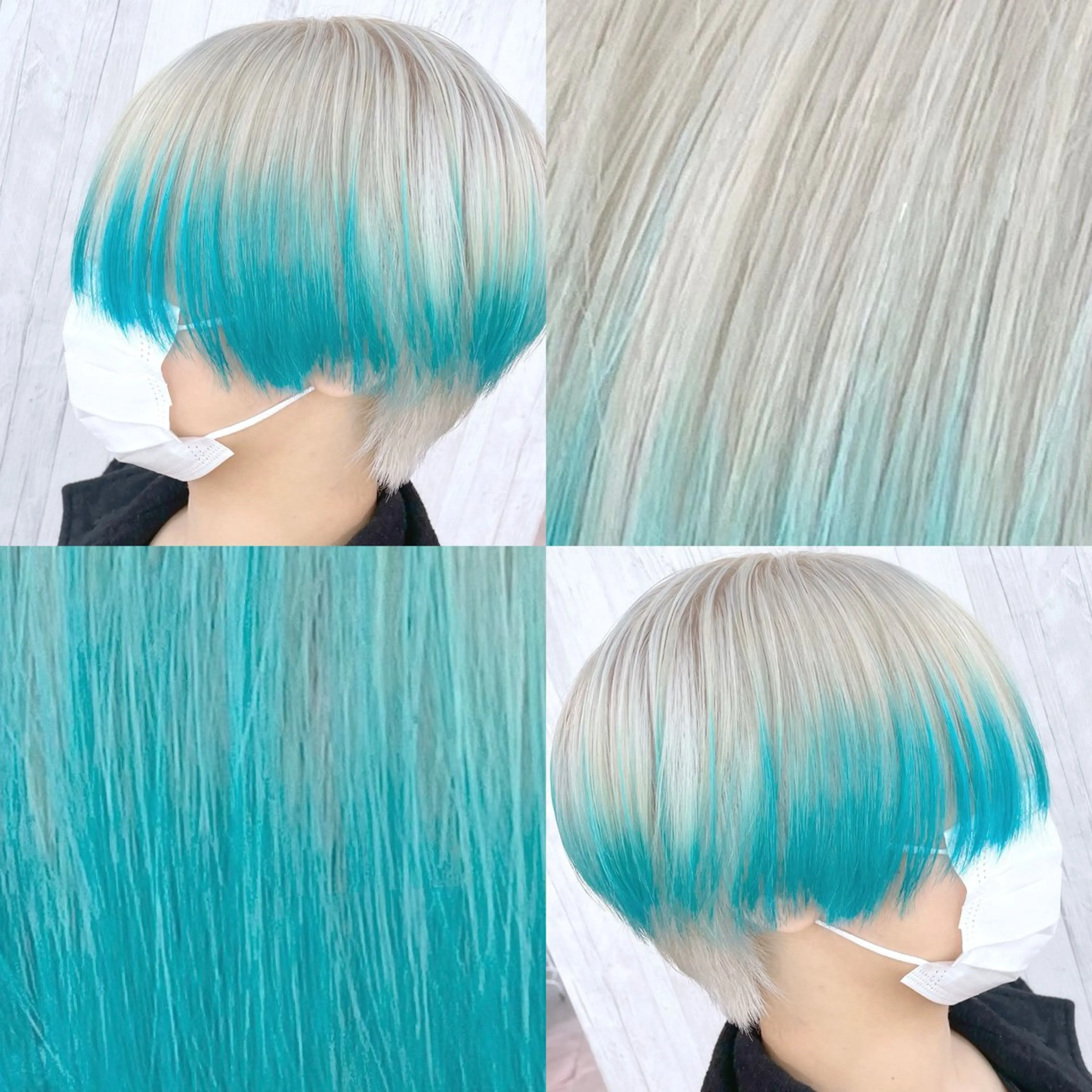 ミディアム カラー ブルーカラー グラデーションカラー カット ヘアカラー トリートメント EMANON新宿南口所属・🦄中性ウルフ ☁️Shiori🦄のヘアスタイル