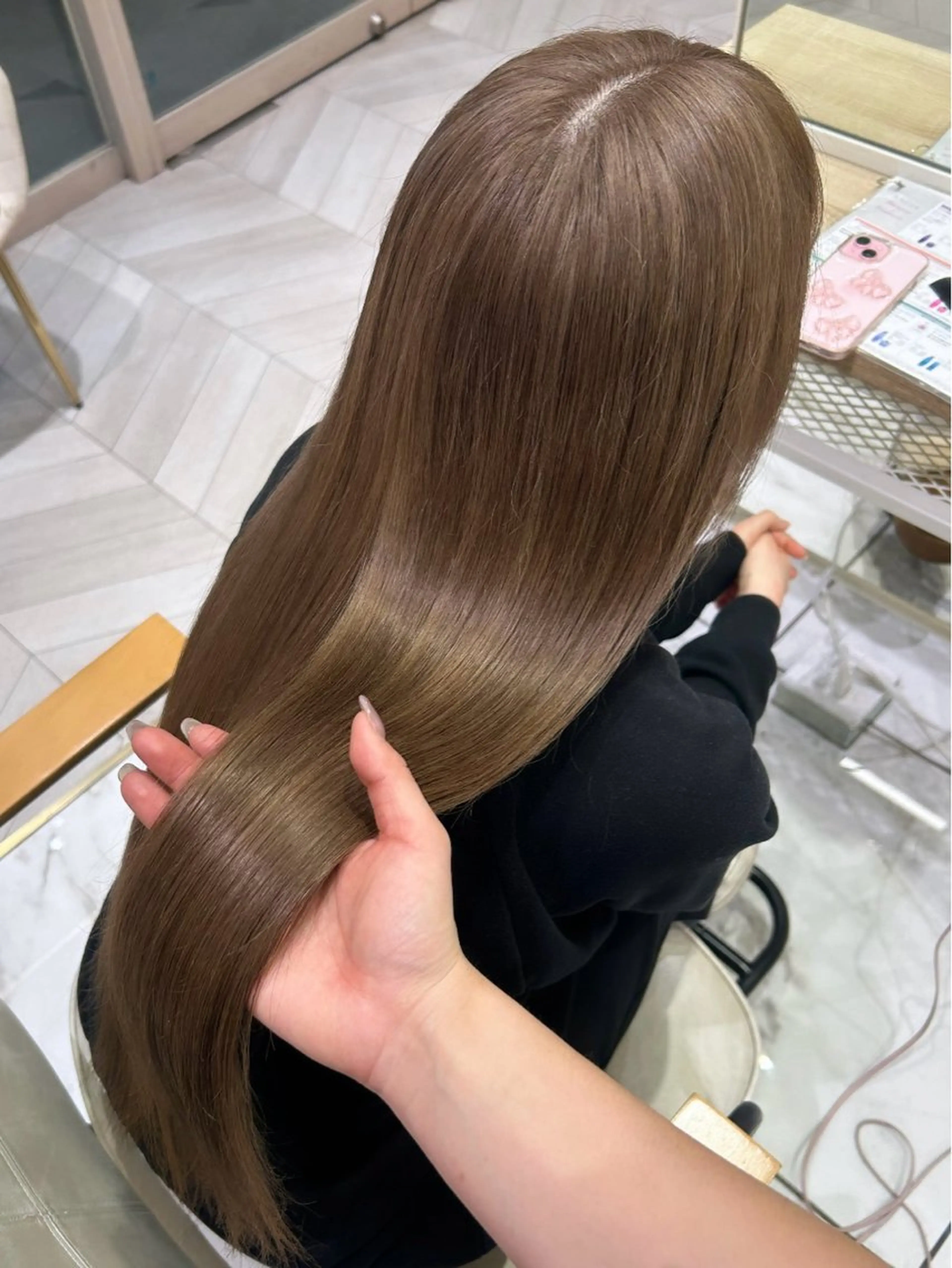 ロング カラー ダブルカラー 髪質改善 ヘアカラー トリートメント 🇰🇷韓国スタイル /束間まつげ🎀ミキのヘアスタイル