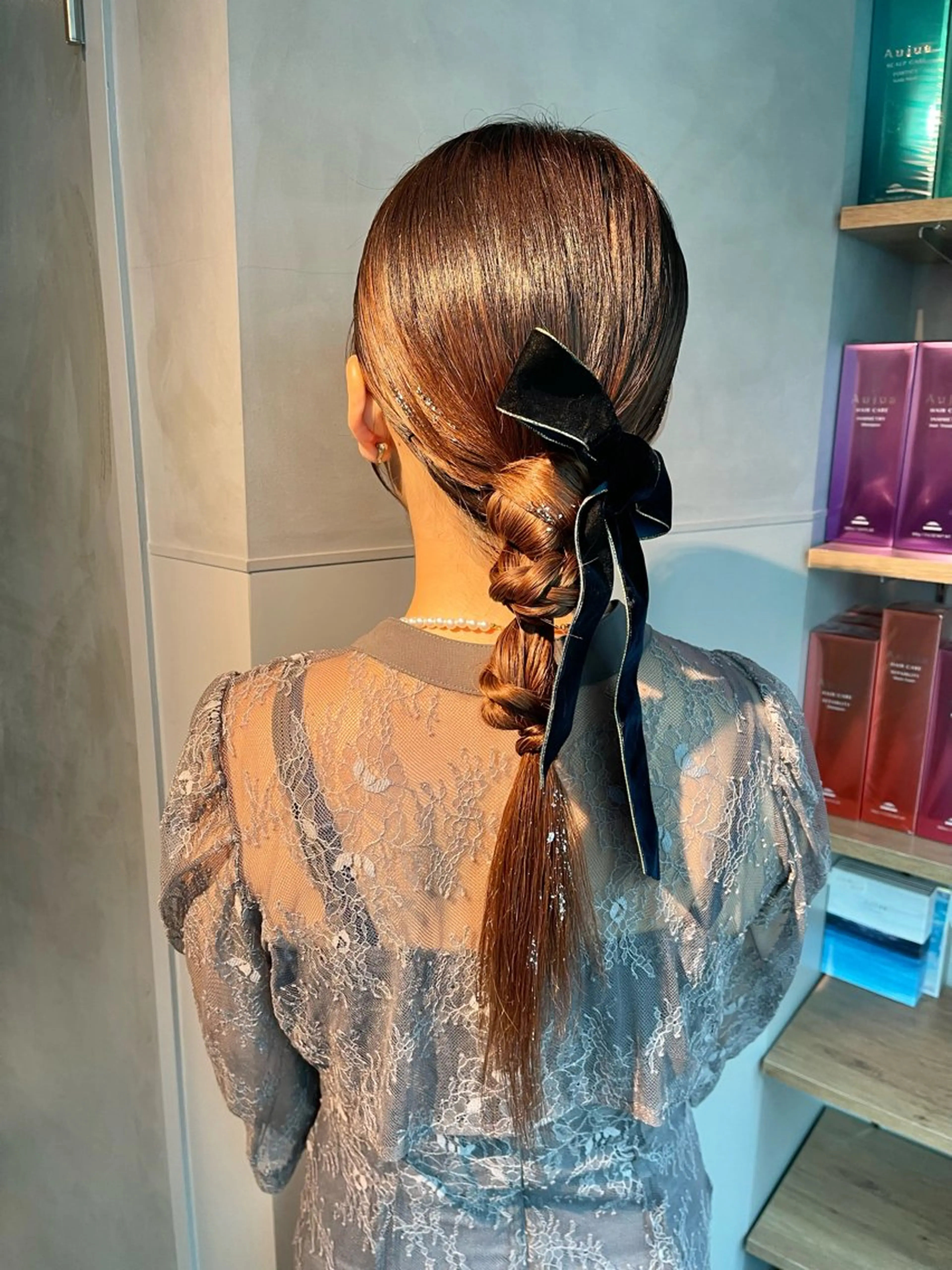 ヘアアレンジ ポニーテール 結婚式・ブライダル 卒業式のヘアスタイル ヘアセット charm《銀座》 ヘアセット/縮毛矯正のヘアスタイル