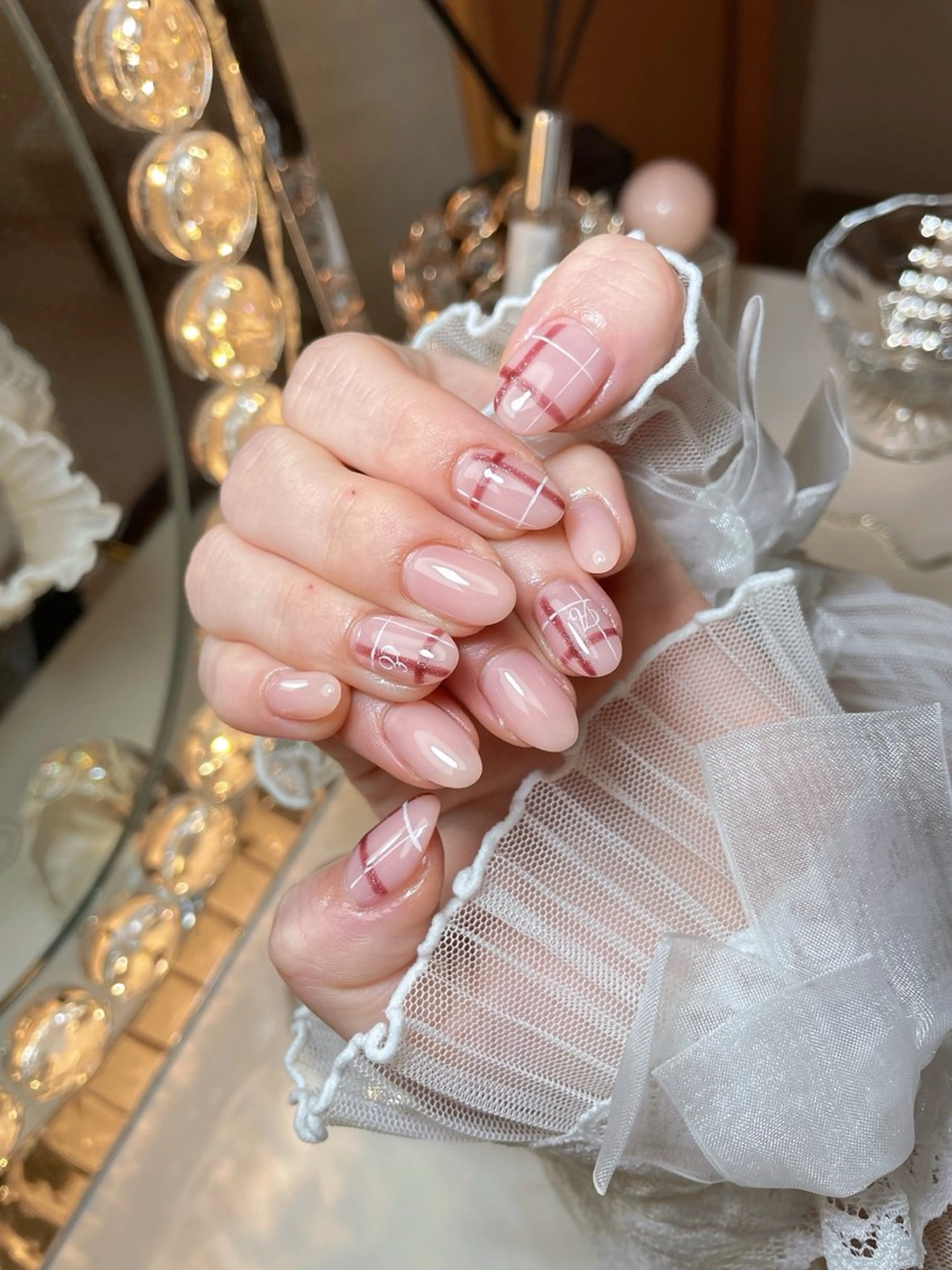 ネイル 23時まで❤︎韓国、 ワンホンネイルのネイルデザイン