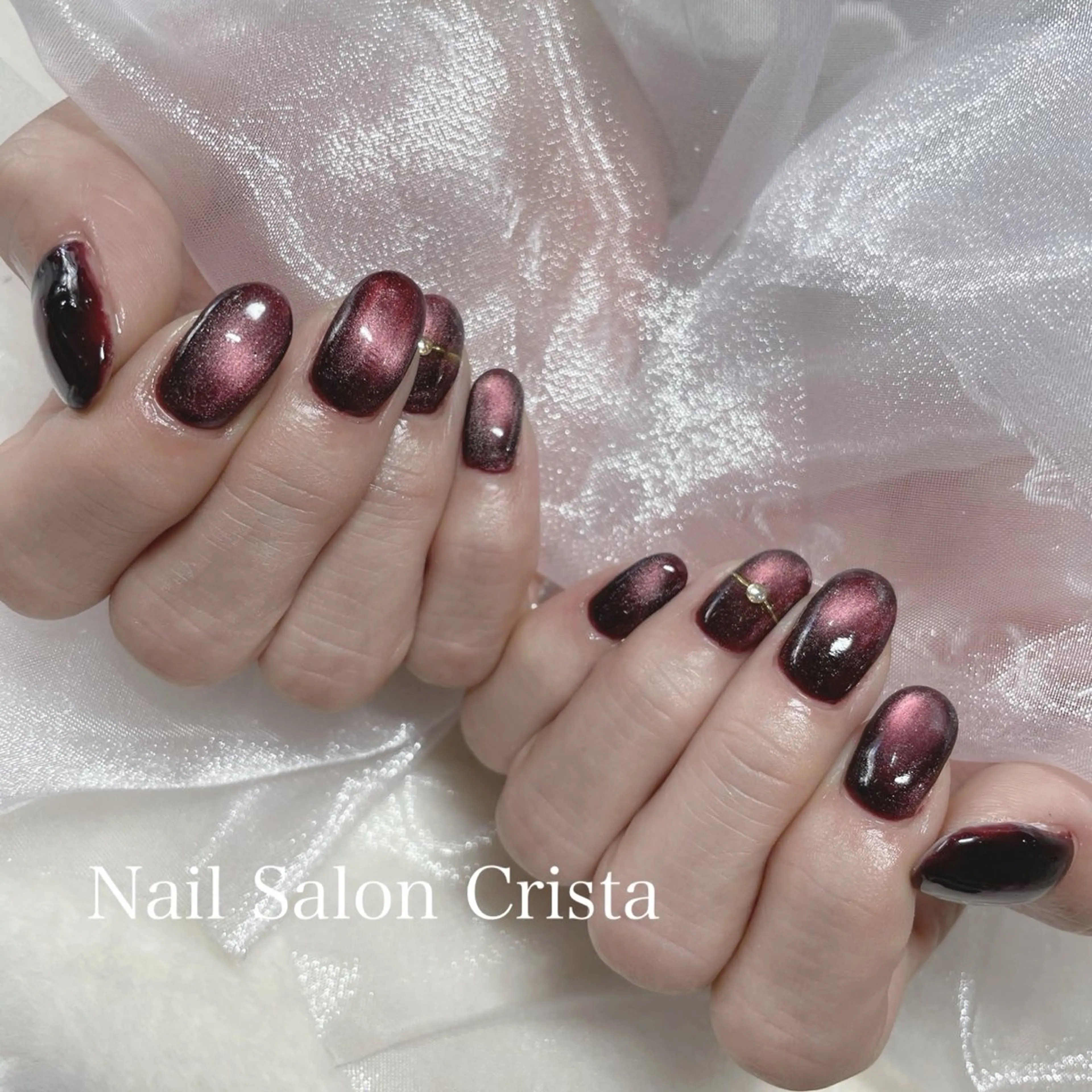 ネイル フットネイル ジェルネイル マグネットネイル オフィスネイル ワンカラーネイル NAILSALON CRISTA所属・🤍CRISTA yui🤍のネイルデザイン