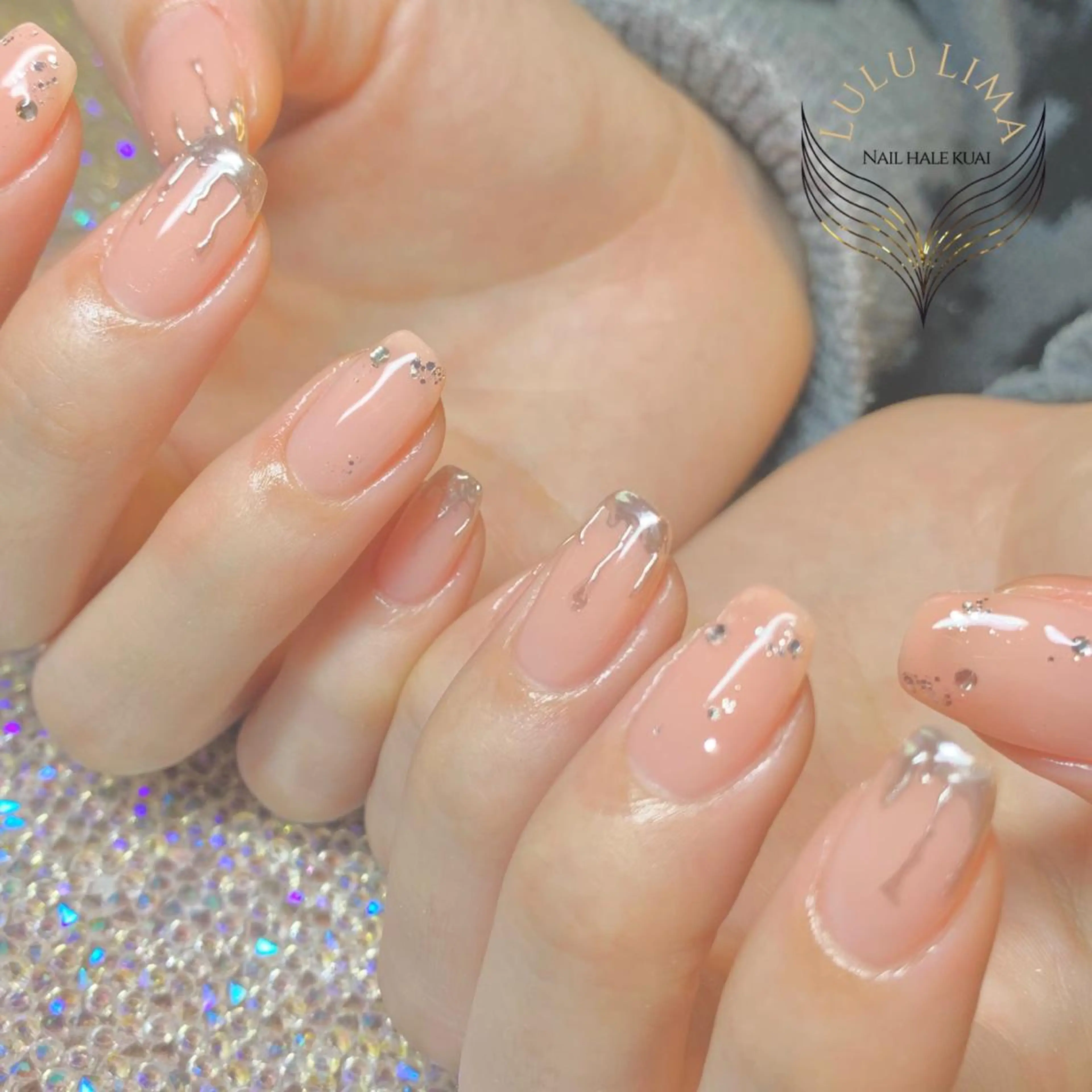 ネイル フレンチネイル ミラーネイル ハンドネイル ハンドケア LULU LIMAのネイルデザイン