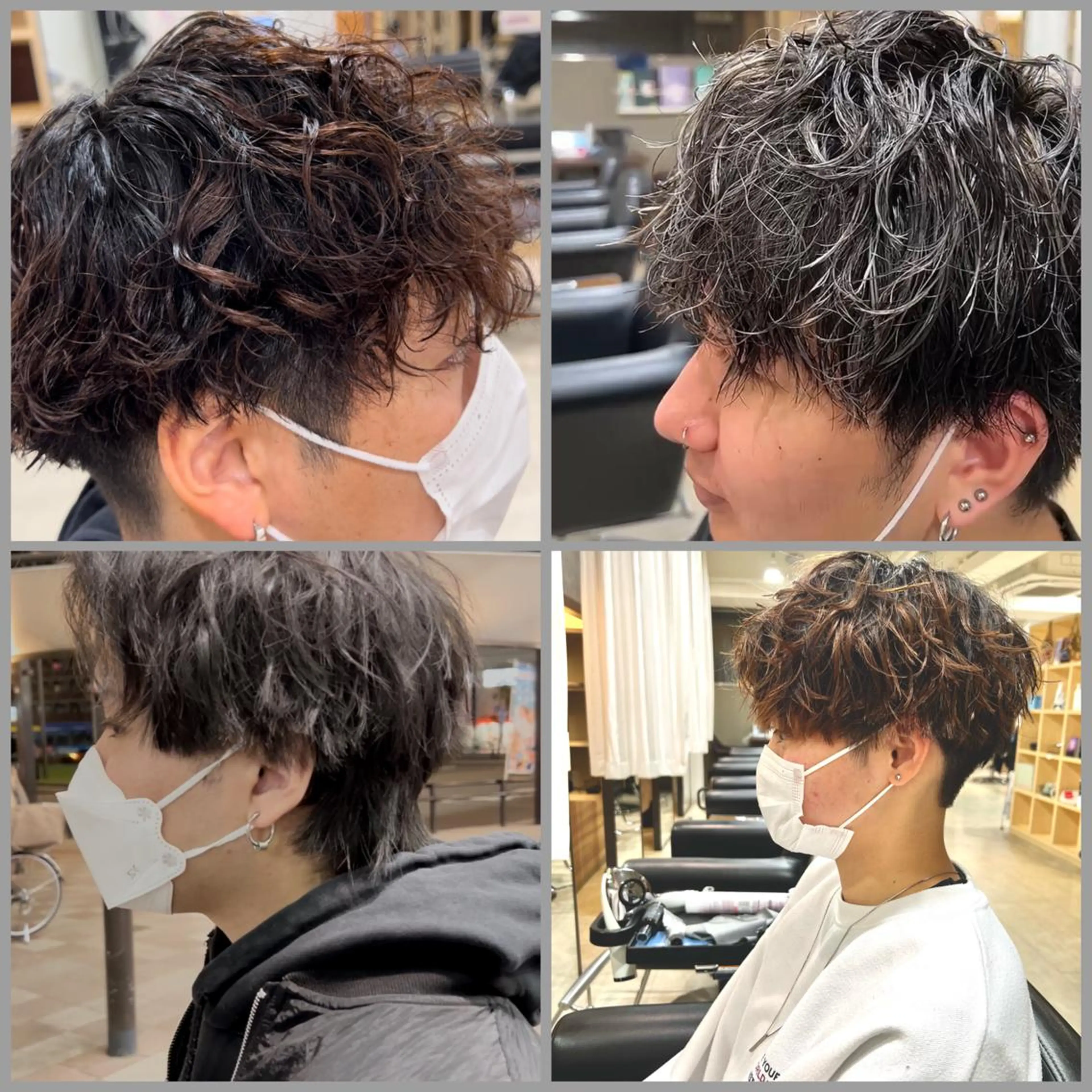 パーマ メンズ 心斎橋バレイヤージュ 小林勝貴のヘアスタイル