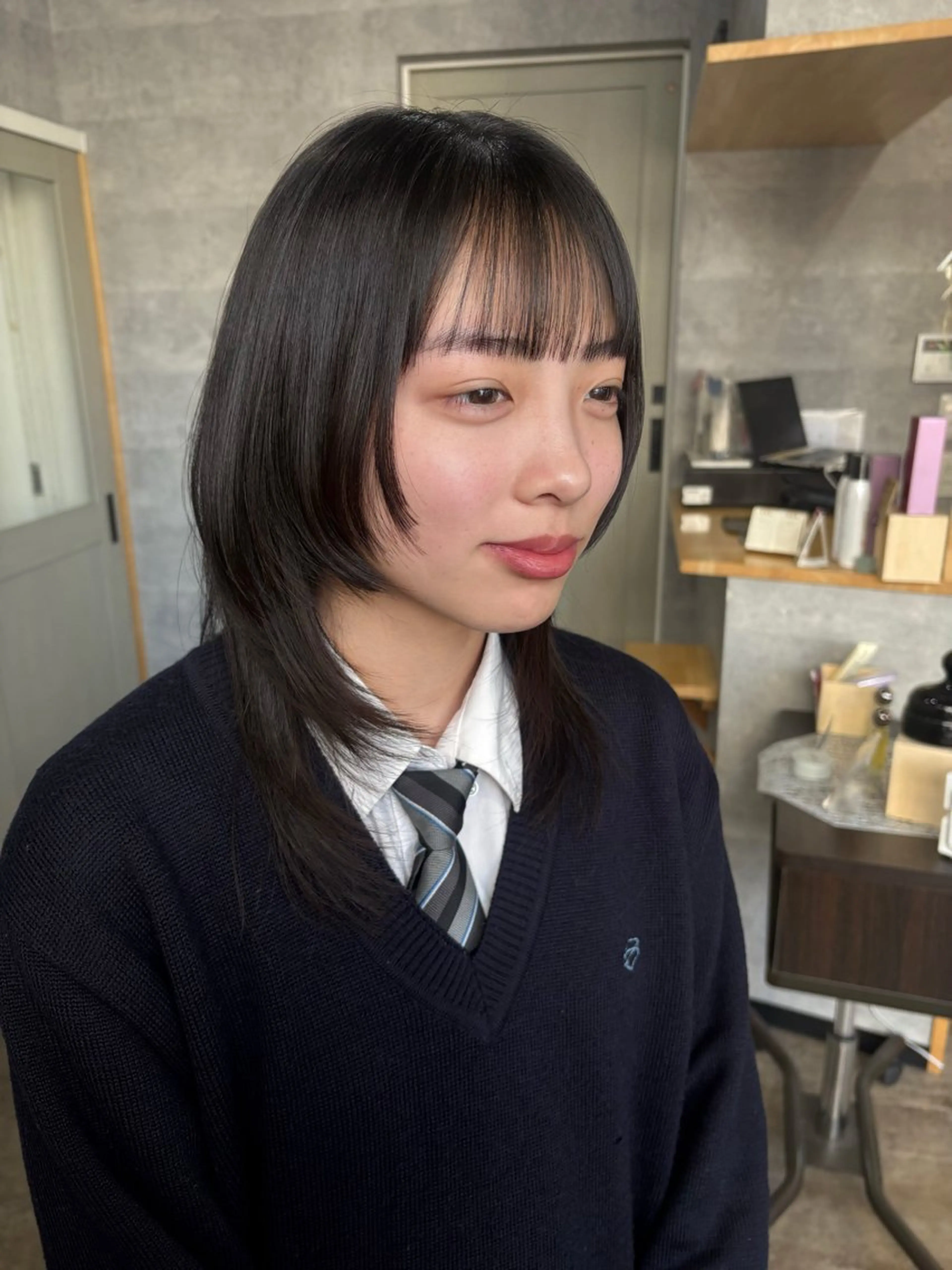 ミディアム レイヤーカット ウルフカット ウルフレイヤー SOY-KUFU高田馬場所属・レイヤー♡艶髪♡ 韓国風♡加藤あゆみのヘアスタイル