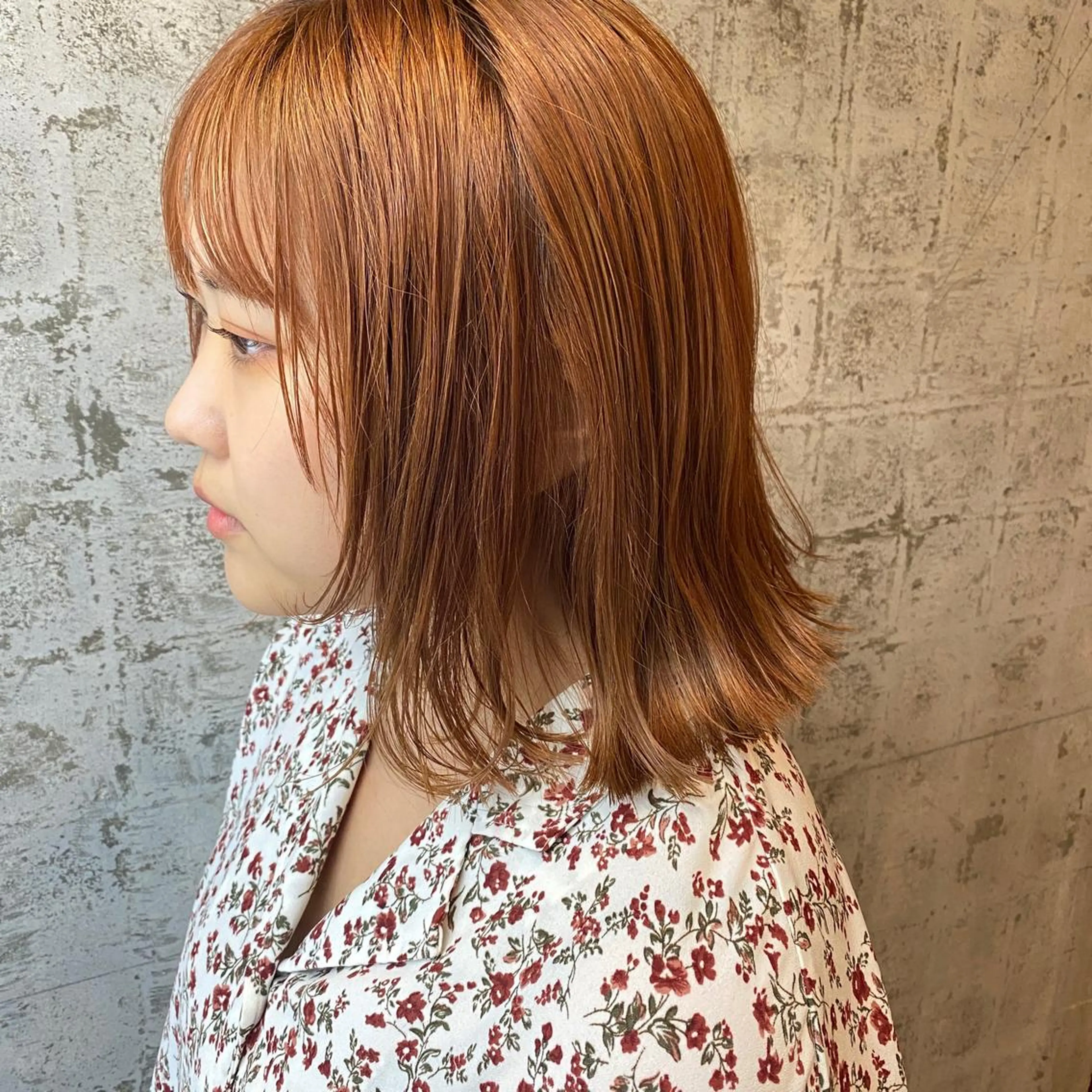 ミディアム カラー ベージュカラー オレンジ オレンジベージュ カット ヘアカラー 高橋 舟太郎のヘアスタイル