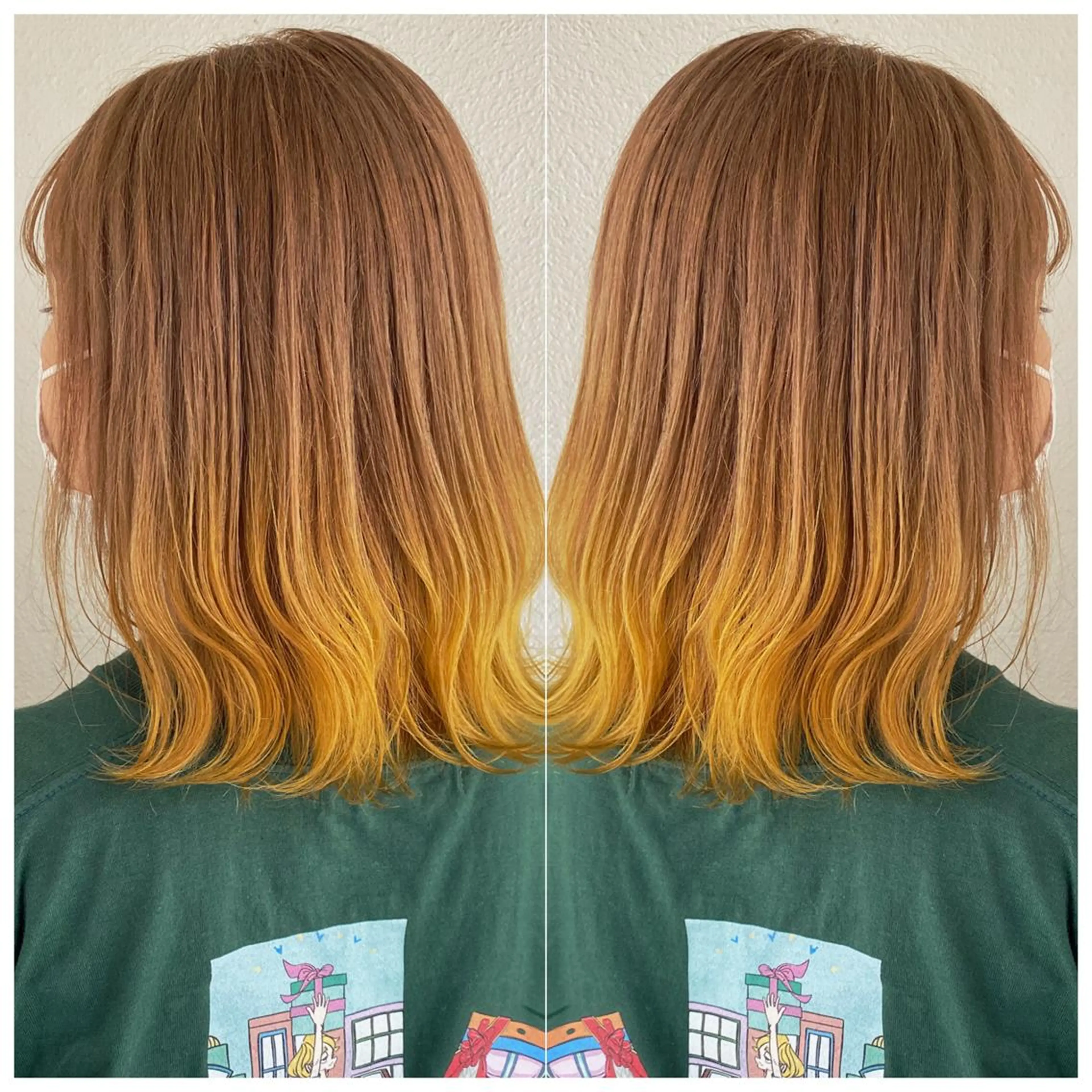 セミロング カラー ヘアアレンジ イエローカラー カット ヘアカラー トリートメント 竹内啓太 ボブのヘアスタイル