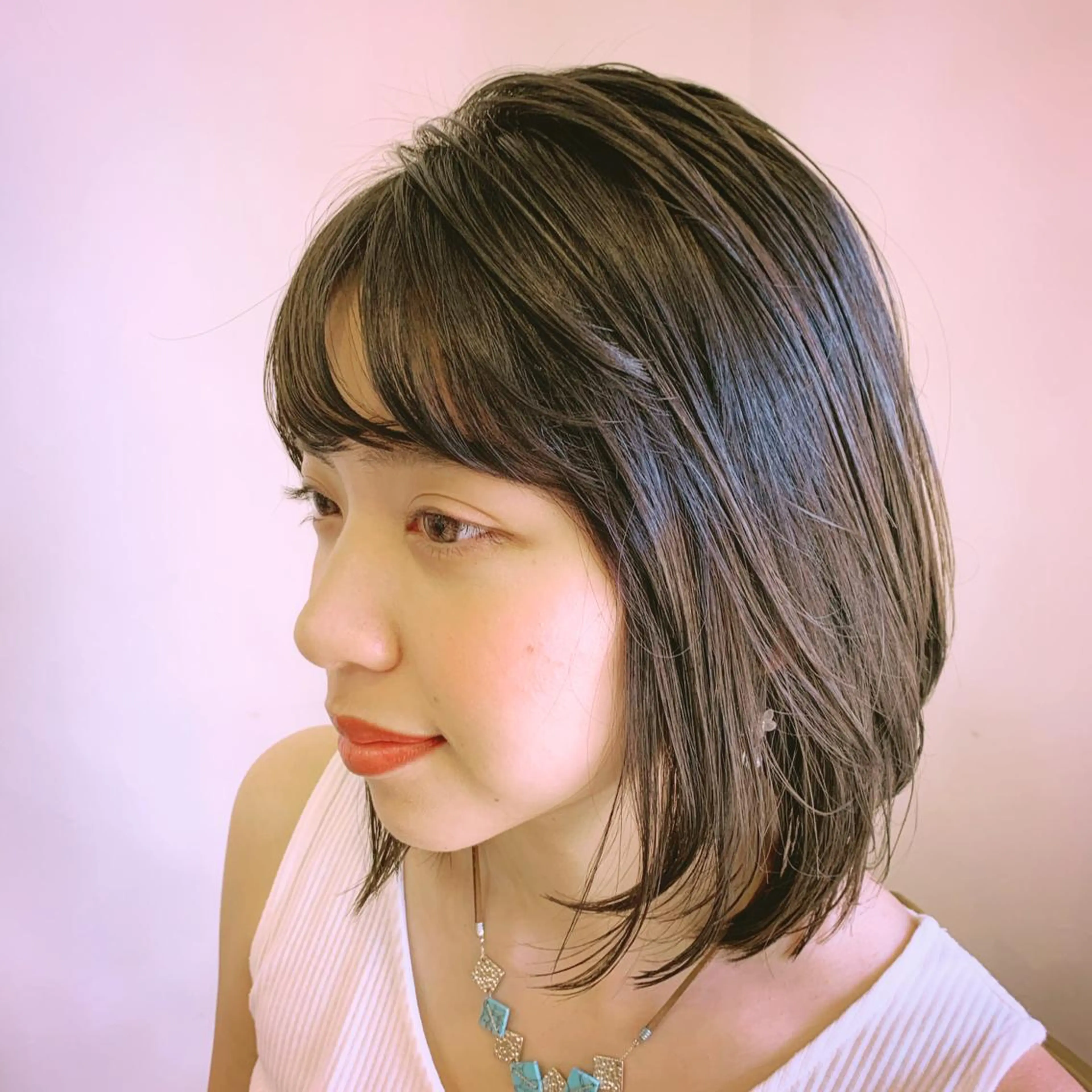ミディアム カラー ヘアアレンジ Laissez Deux武内のヘアスタイル