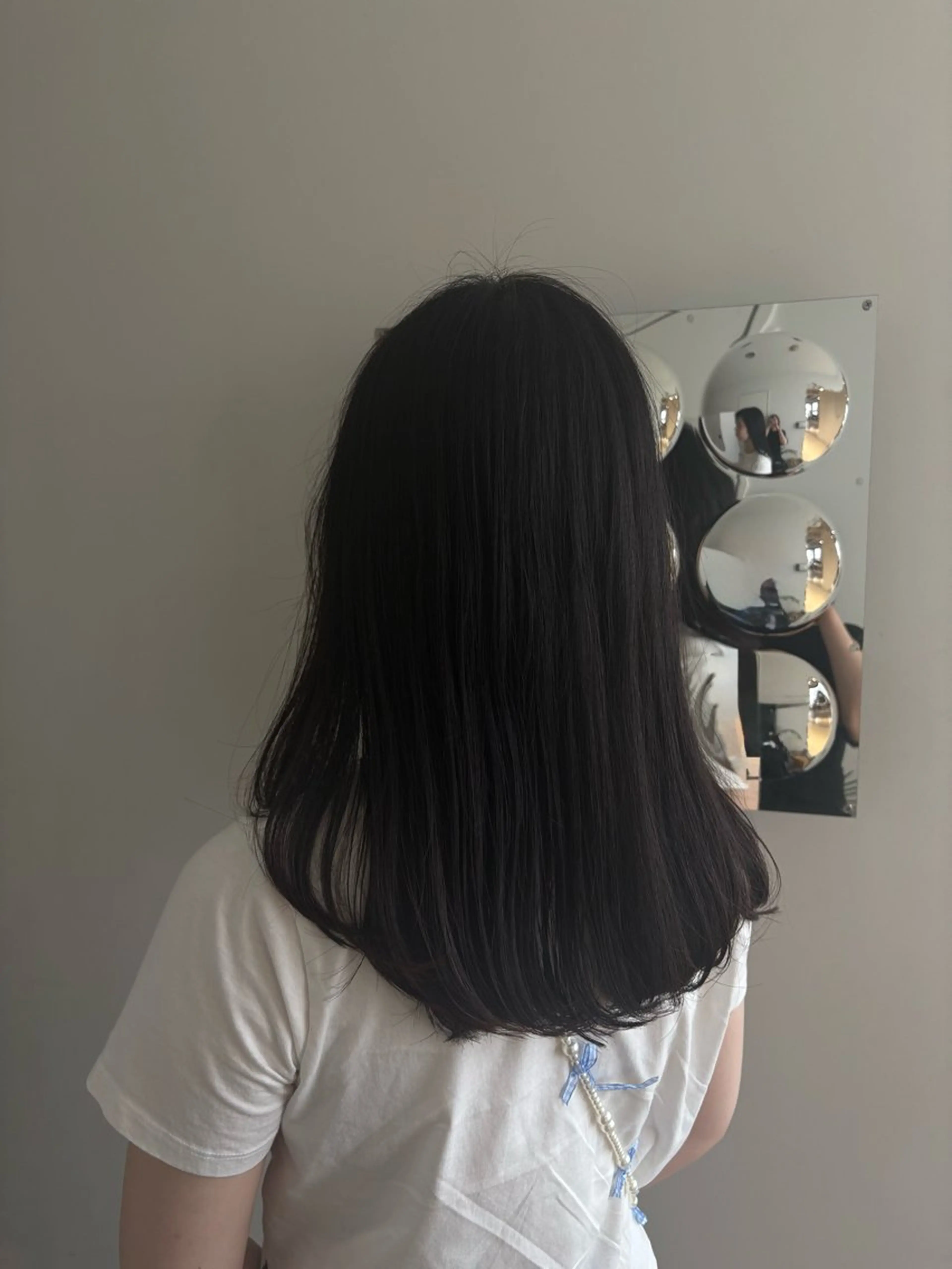ロング ボブ 顔まわりレイヤー 顔周りカット レイヤーカット ロング カット ヨシノ　ヒメカ /大阪美容室のヘアスタイル