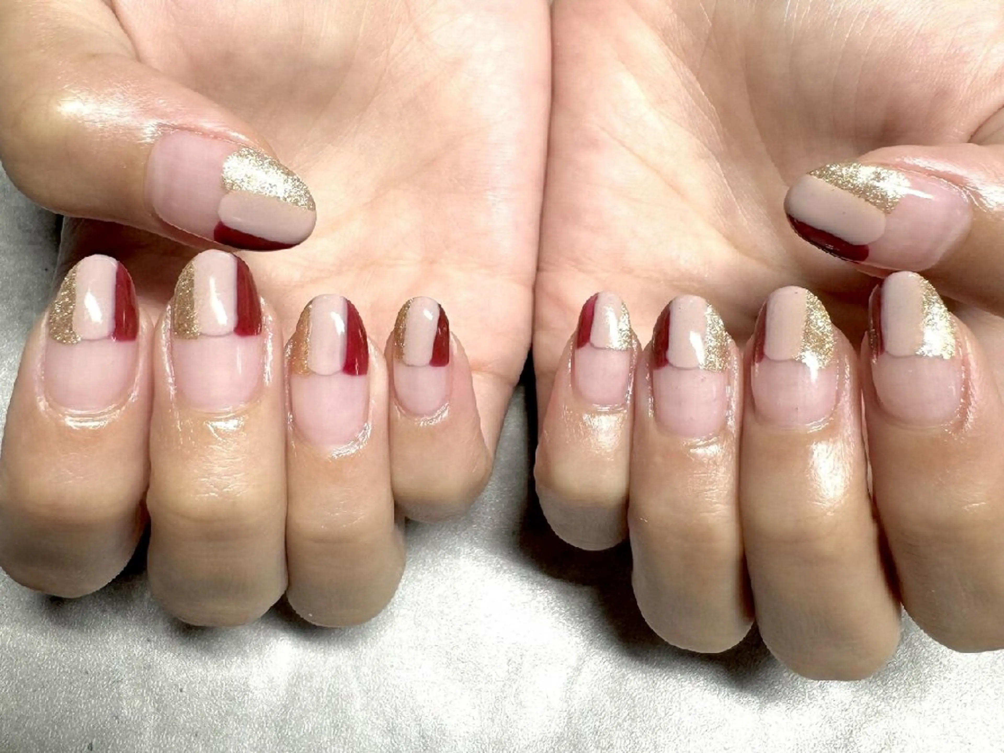 ネイル アートネイル 韓国ネイル ラメ(グリッター) 持ち込み シンプルネイル ハンドネイル JULIE NAILのネイルデザイン