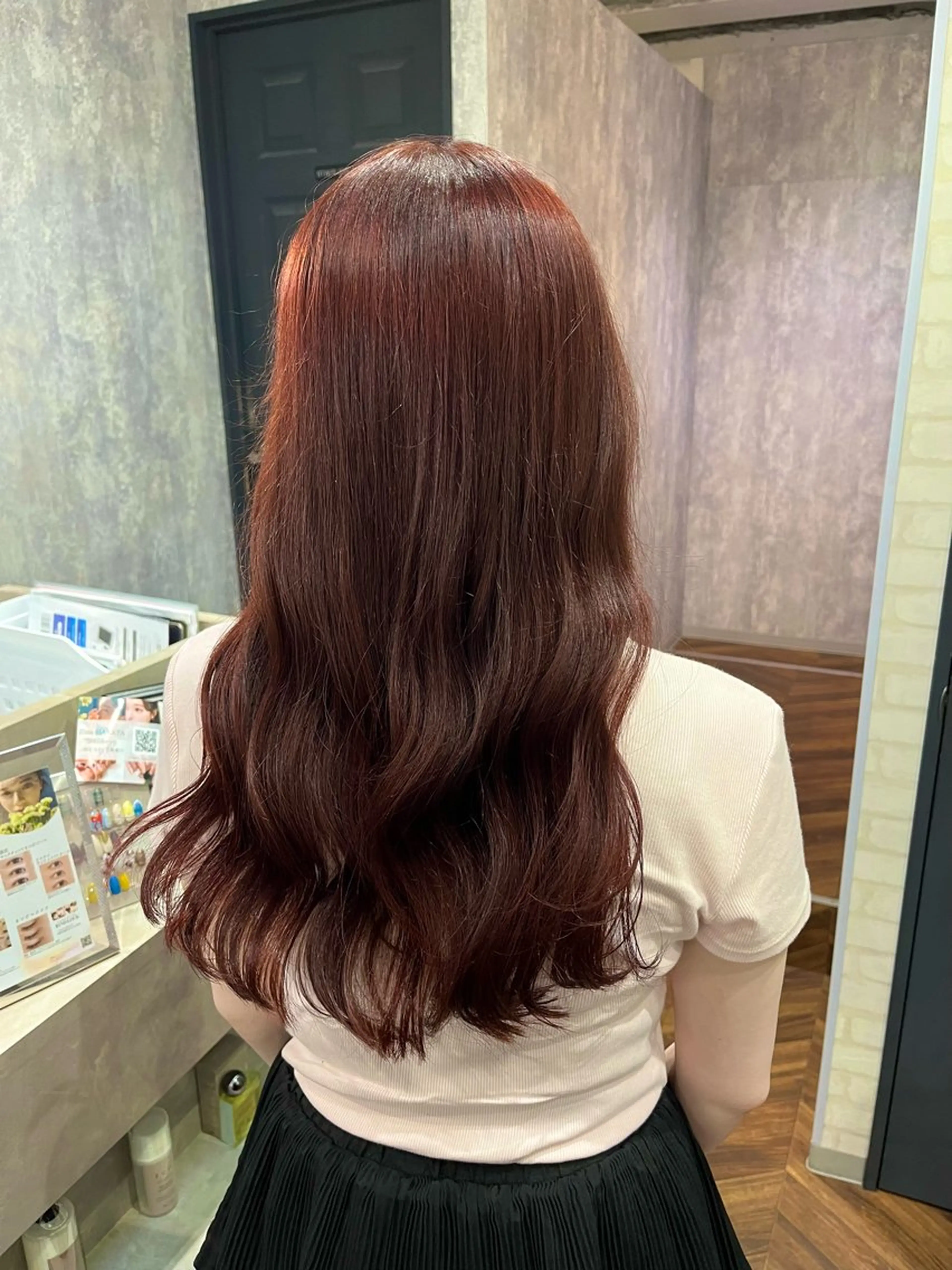 セミロング カラー ブラウンカラー 透明感カラー レッドカラー 韓国風ヘア カット ヘアカラー トリートメント 詩乃🌷🎀ピンク 暖色/ガーリー🧸のヘアスタイル