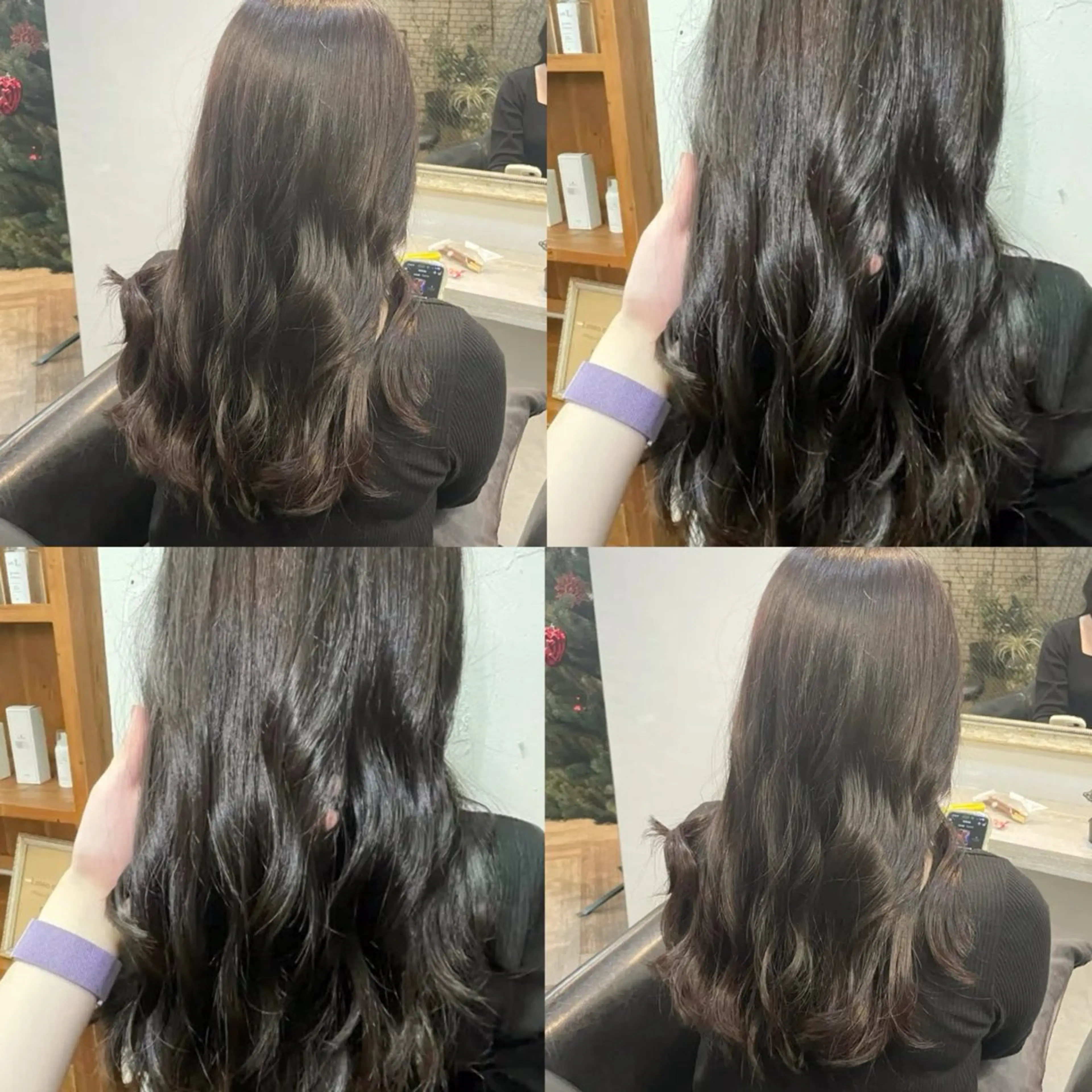 ロング カラー ブラウンカラー パープルカラー レイヤーカット ʚ HONAMI ɞのヘアスタイル