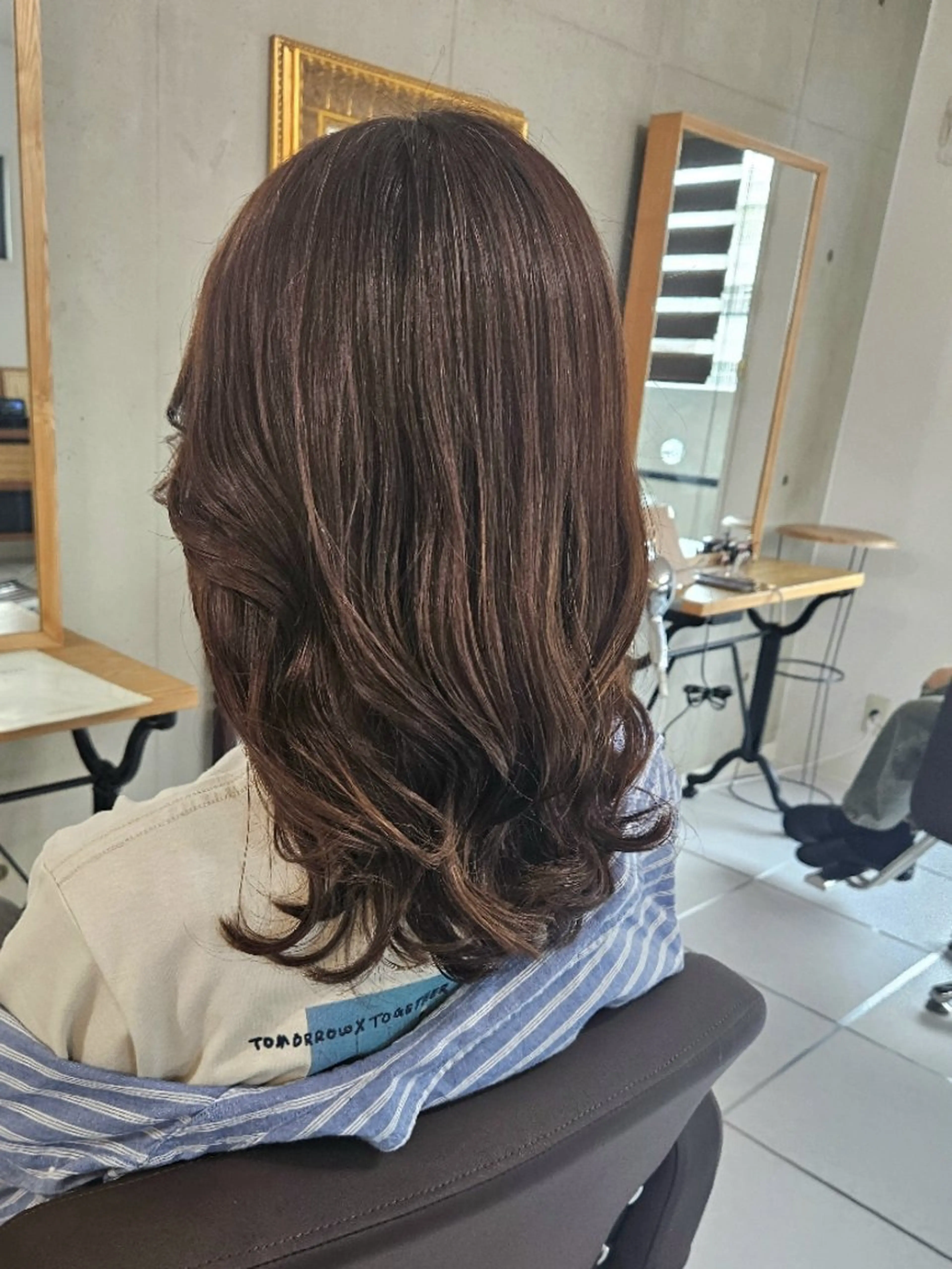 カラー ロング カット ヘアカラー トリートメント ma cherie 三浦直美のヘアスタイル