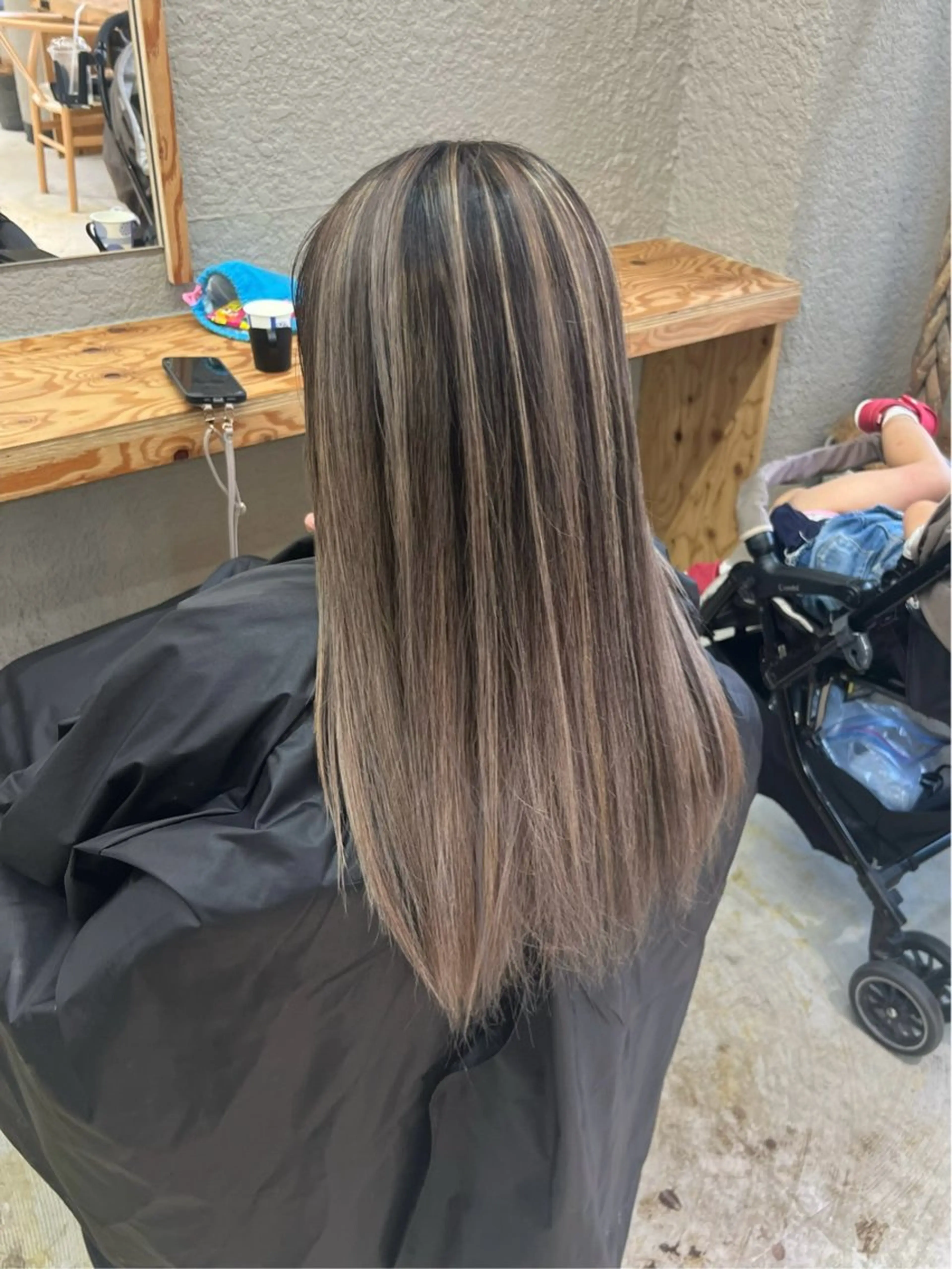 ロング カラー カット ヘアカラー トリートメント 💖難波レイヤー カット💖ツバサのヘアスタイル