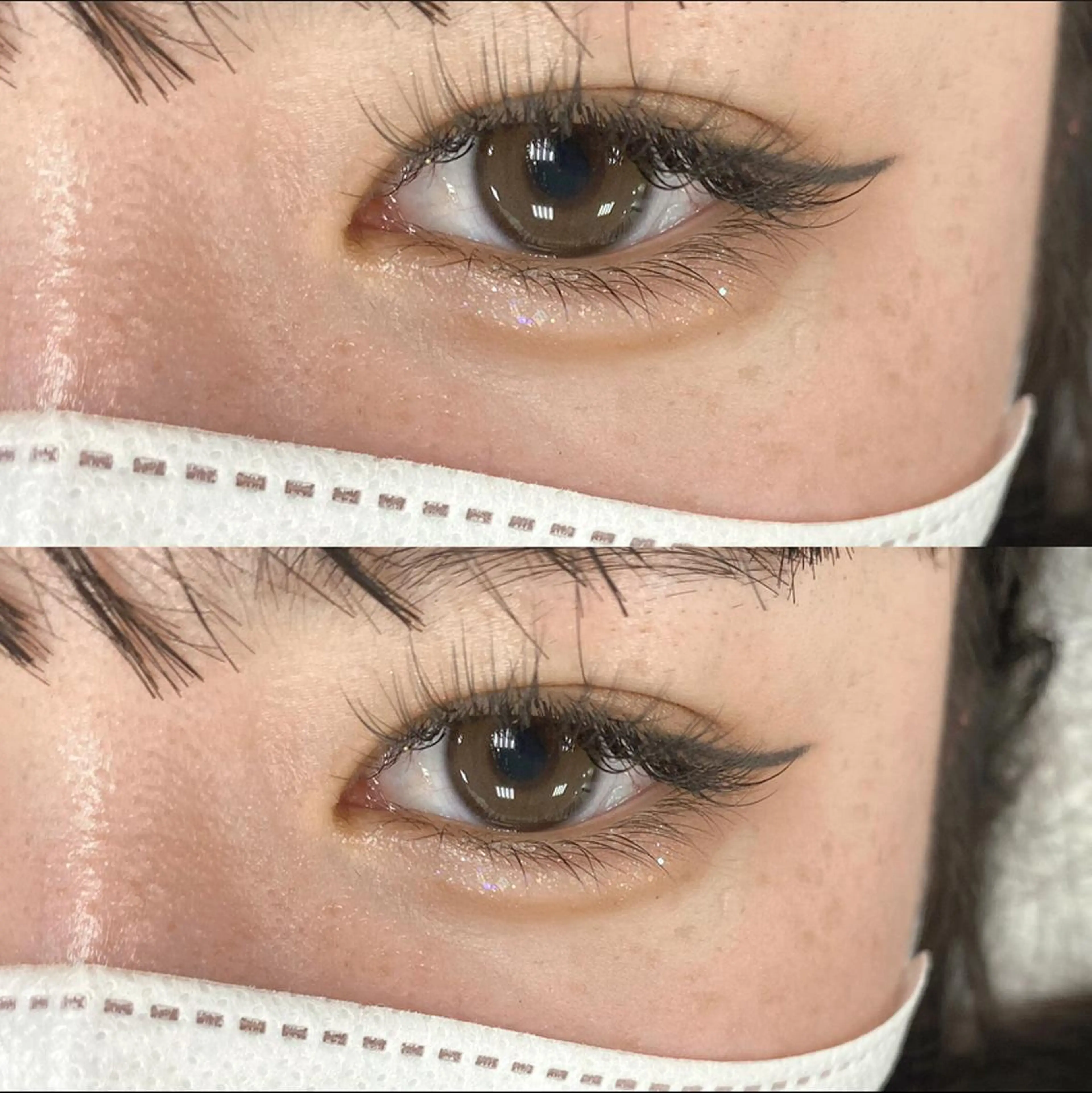 マツエク・マツパ 束感まつ毛 カラーマツエク フラットラッシュ ナチュラル 下まつげエクステ 🎀 マエカワ ユウリ 🎀のヘアスタイル