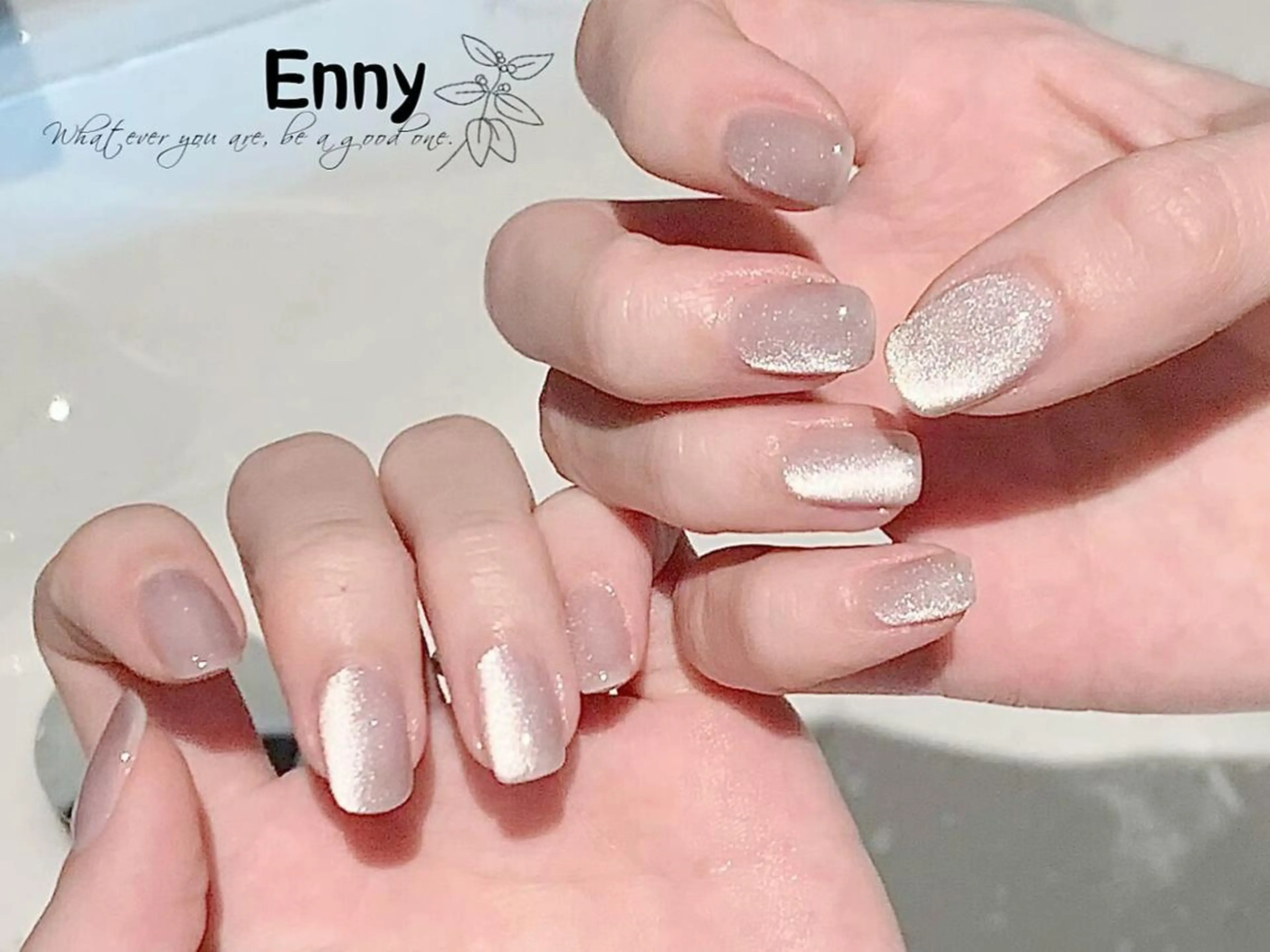 ネイル チークネイル 長さ出し フラッシュネイル フットネイル フレンチネイル Nailsalon Ennyのネイルデザイン
