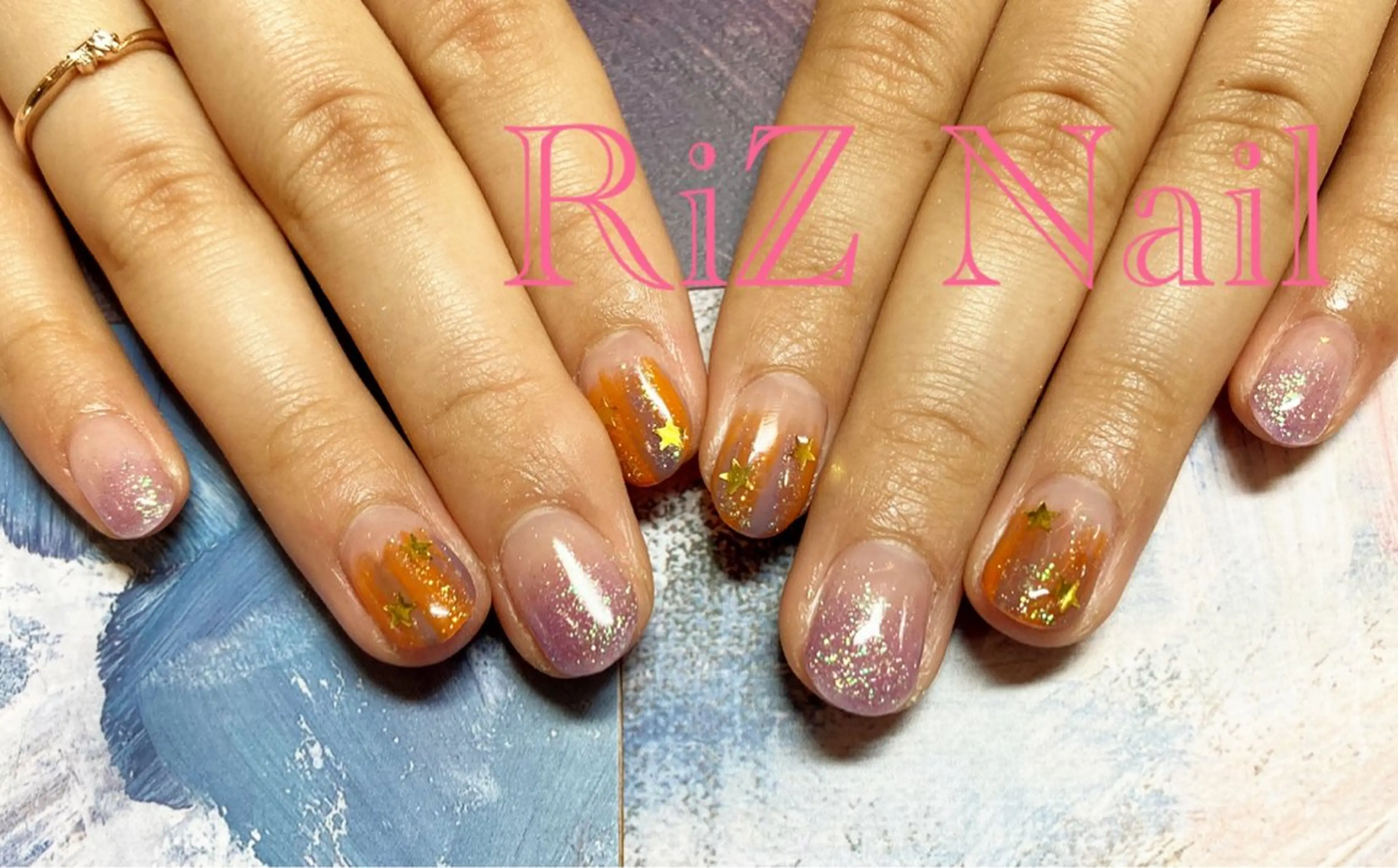 ネイル オレンジ RiZ nail salonのネイルデザイン