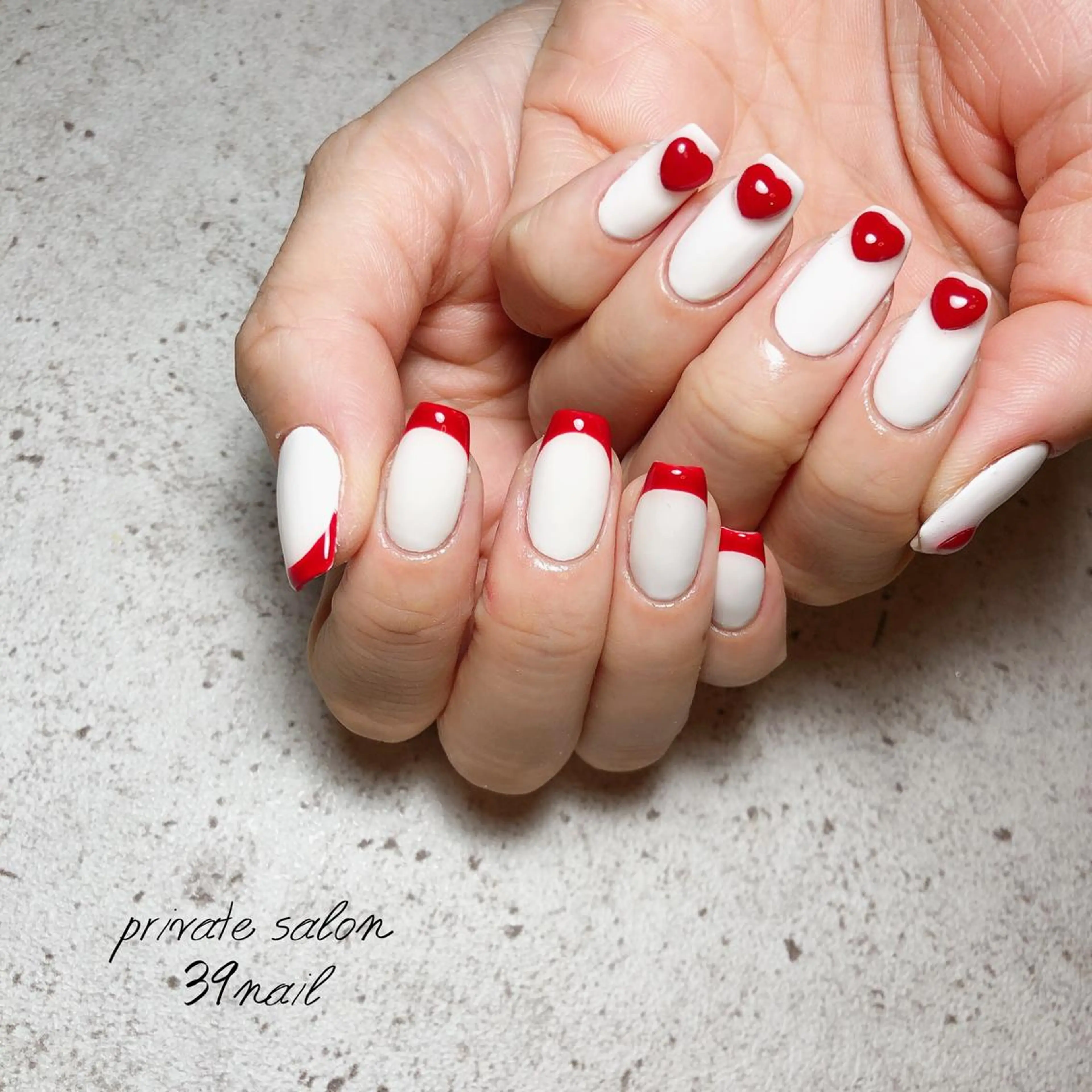 ミディアム ネイル バレンタイン ハンドネイル 京橋 【39nail】のネイルデザイン