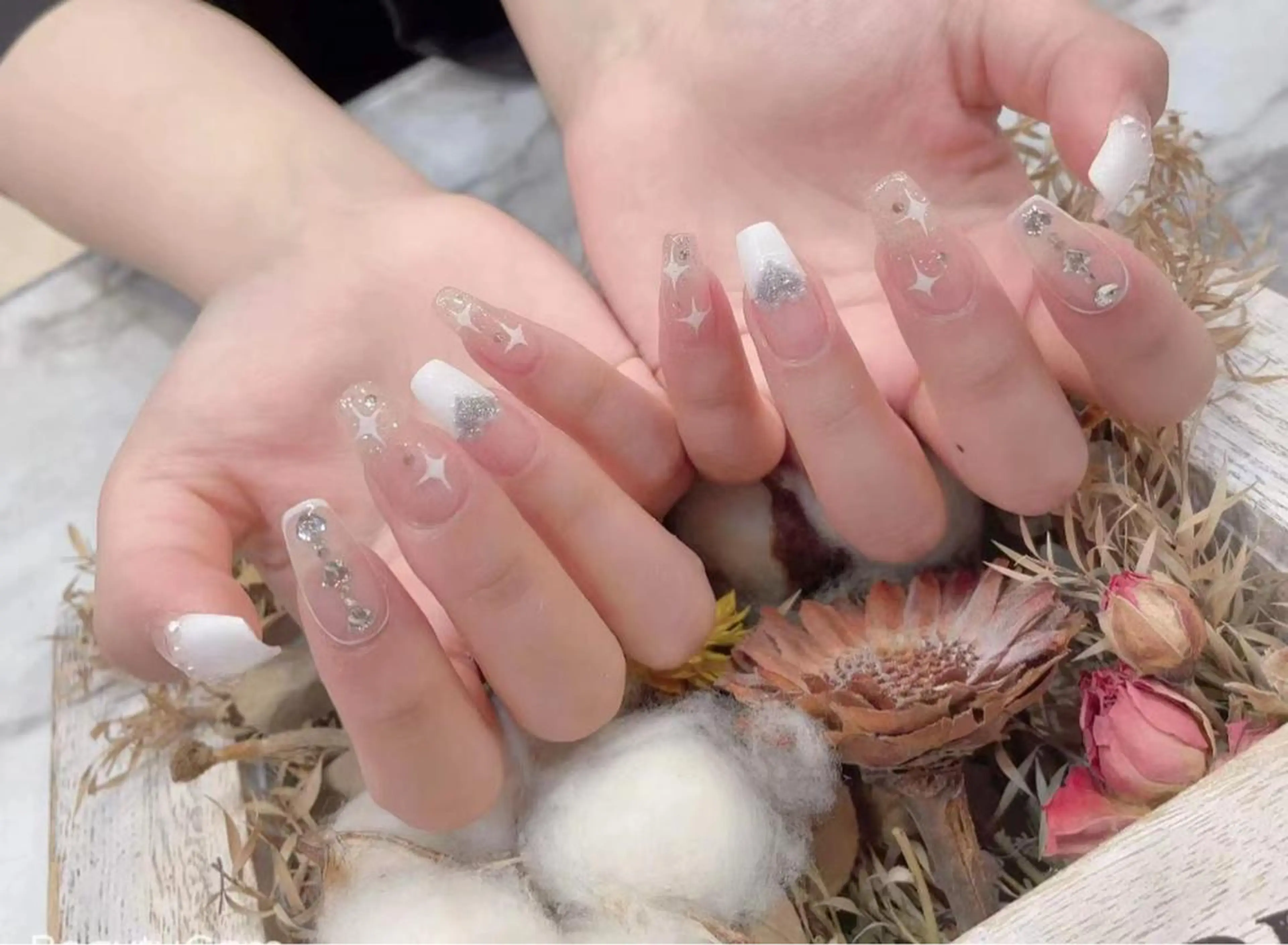 ネイル ハート シルバー Babarla nailのネイルデザイン