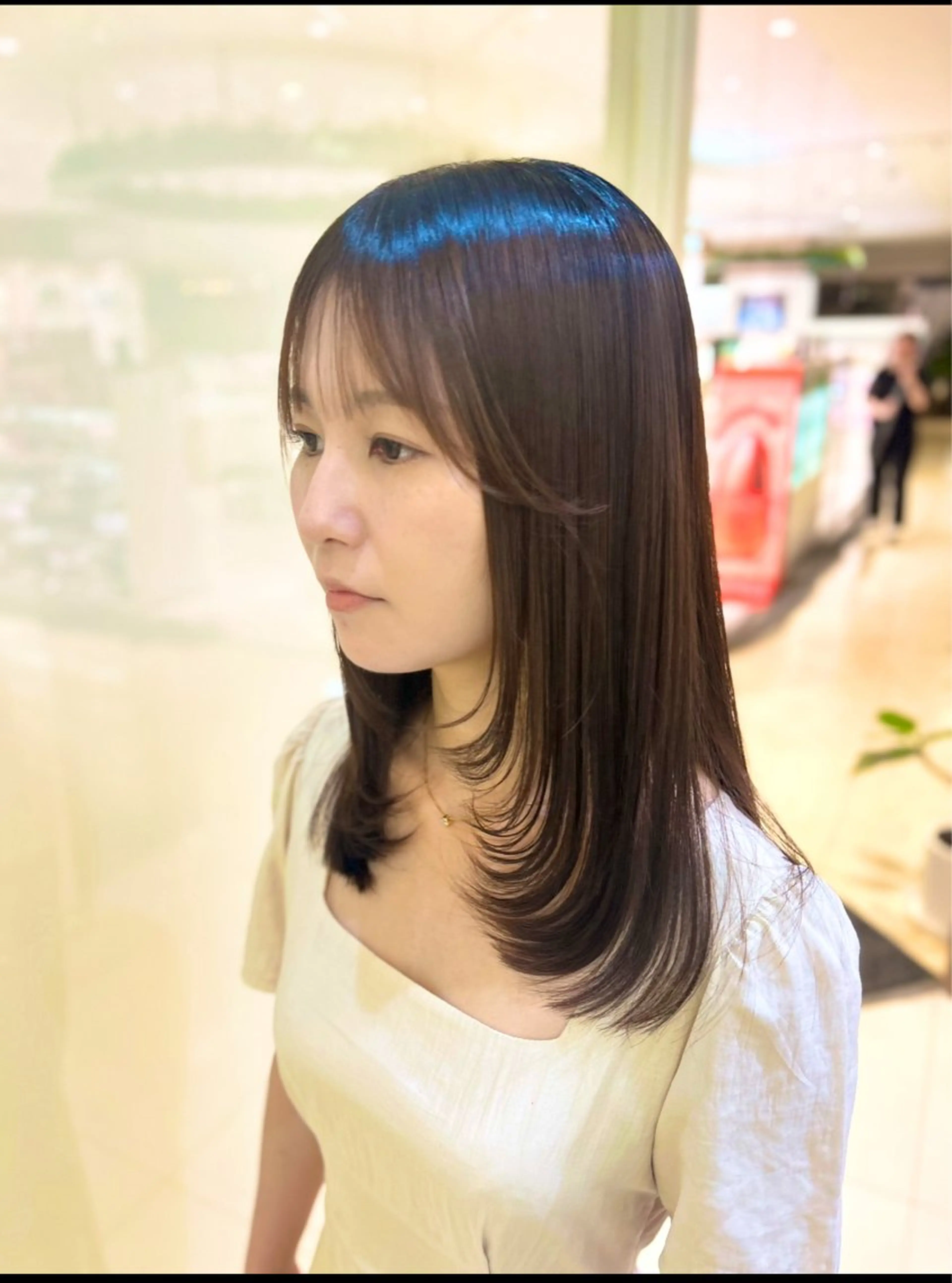 セミロング カラー 艶質改善/縮毛矯正 ササキナツミのヘアスタイル