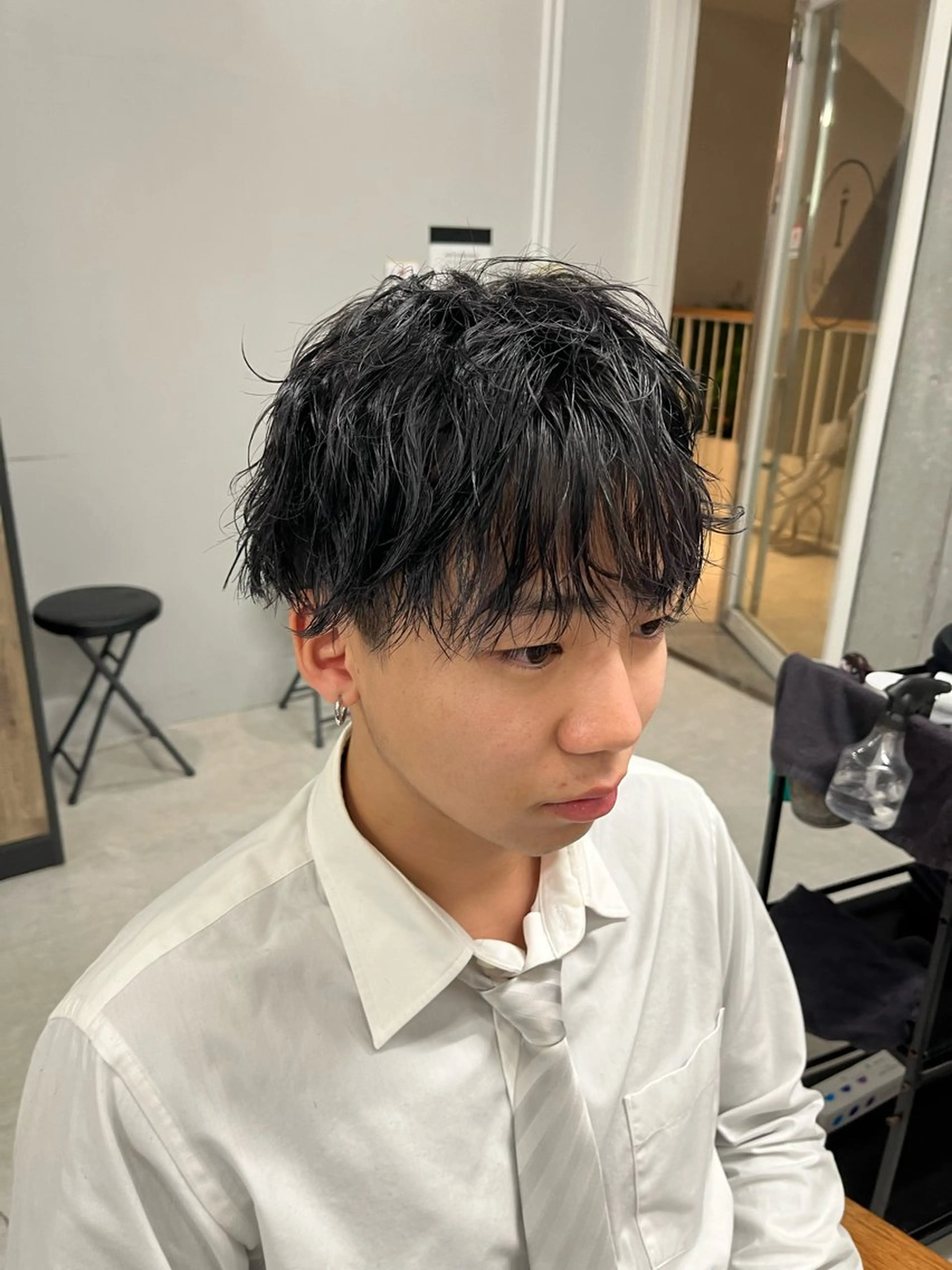 ショート カラー メンズ メンズパーマ パーマ メンズカット メンズパーマヤマザキのヘアスタイル