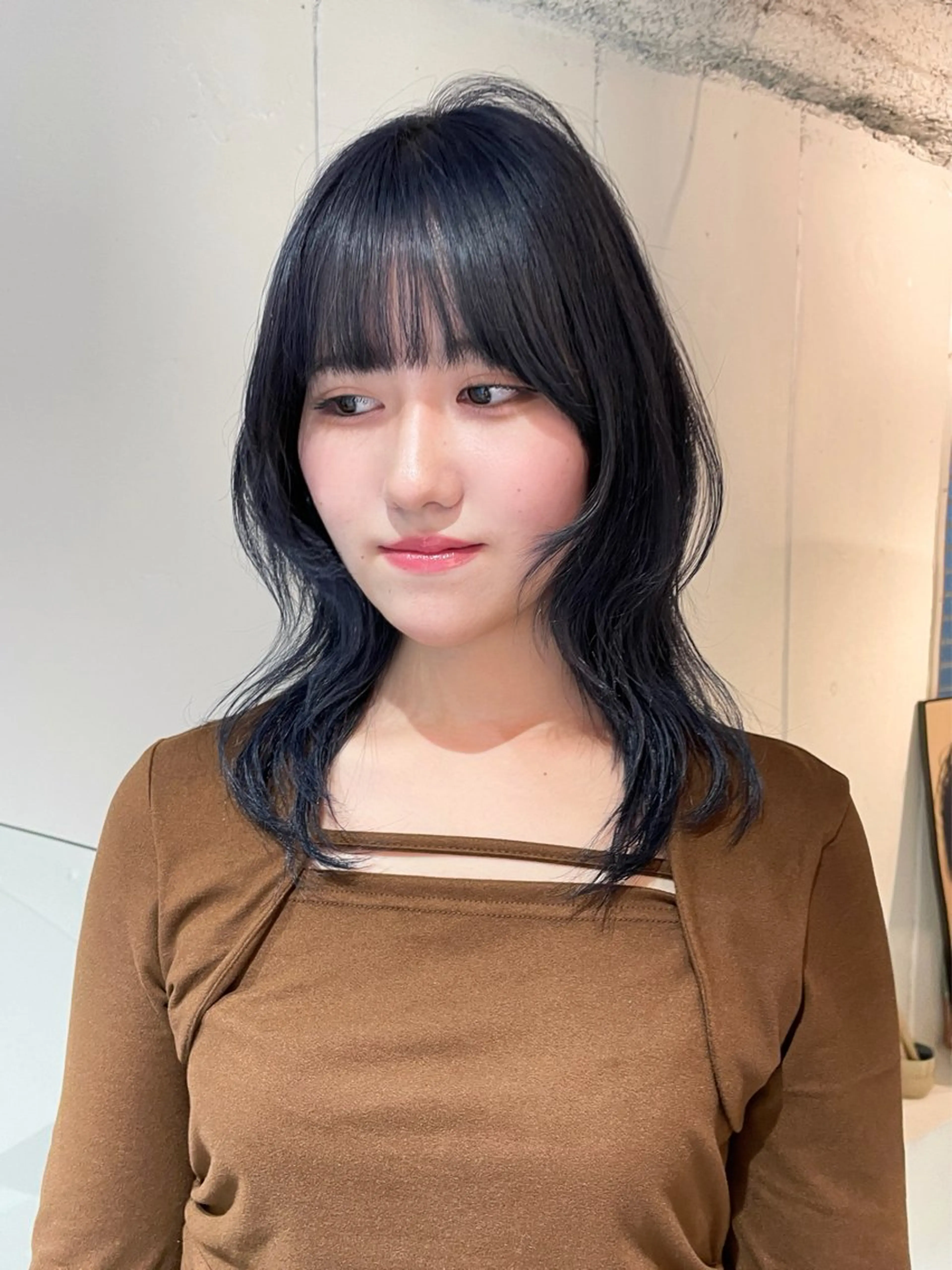 ミディアム カラー ブリーチ レイヤーカット カット ヘアカラー ハッシュカット/ 韓国ヘア☽⋰mahoのヘアスタイル