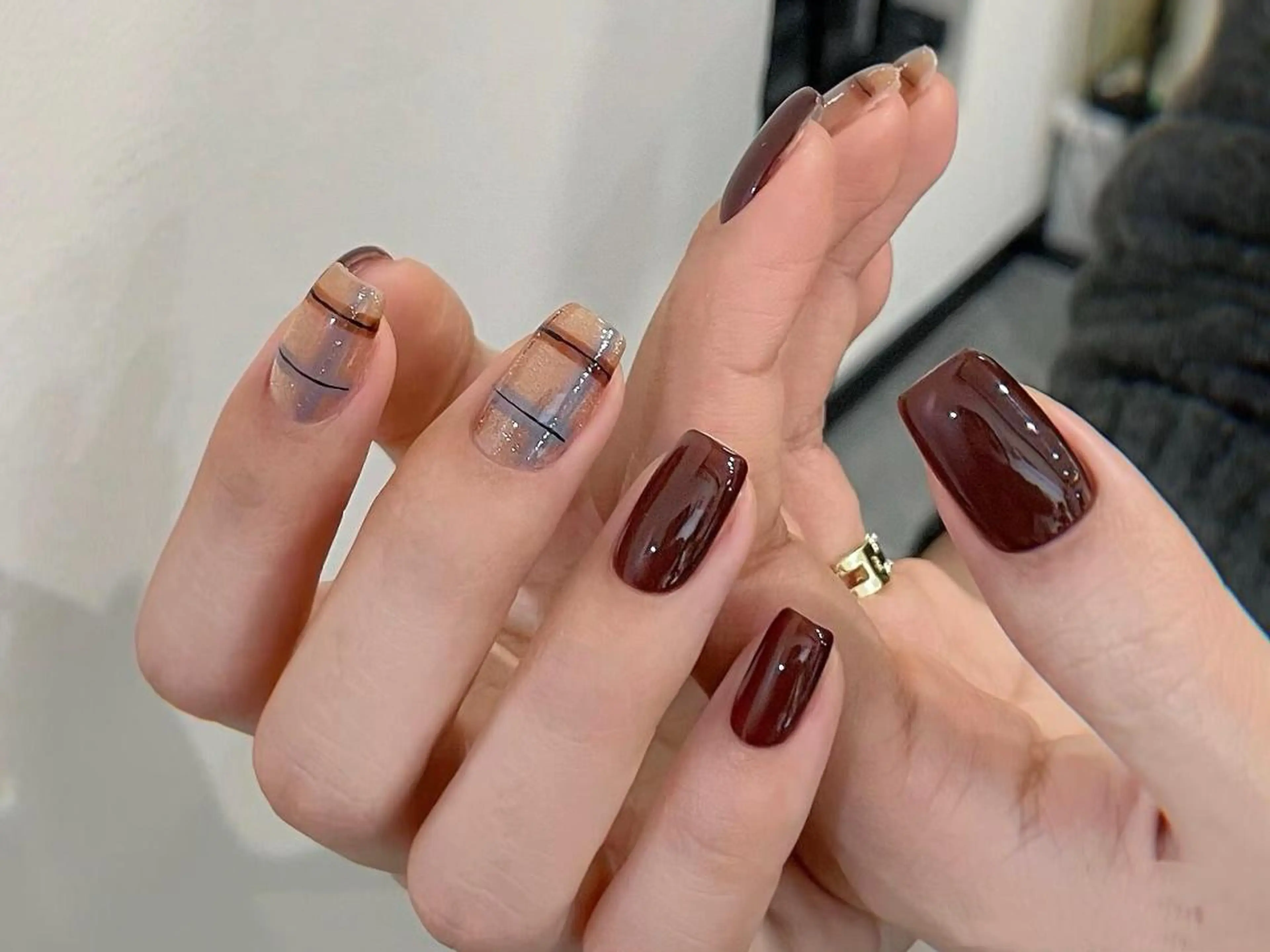 ネイル オーロラネイル チークネイル 長さ出し フットネイル フレンチネイル ハンドネイル ハンドケア yumi nailのネイルデザイン