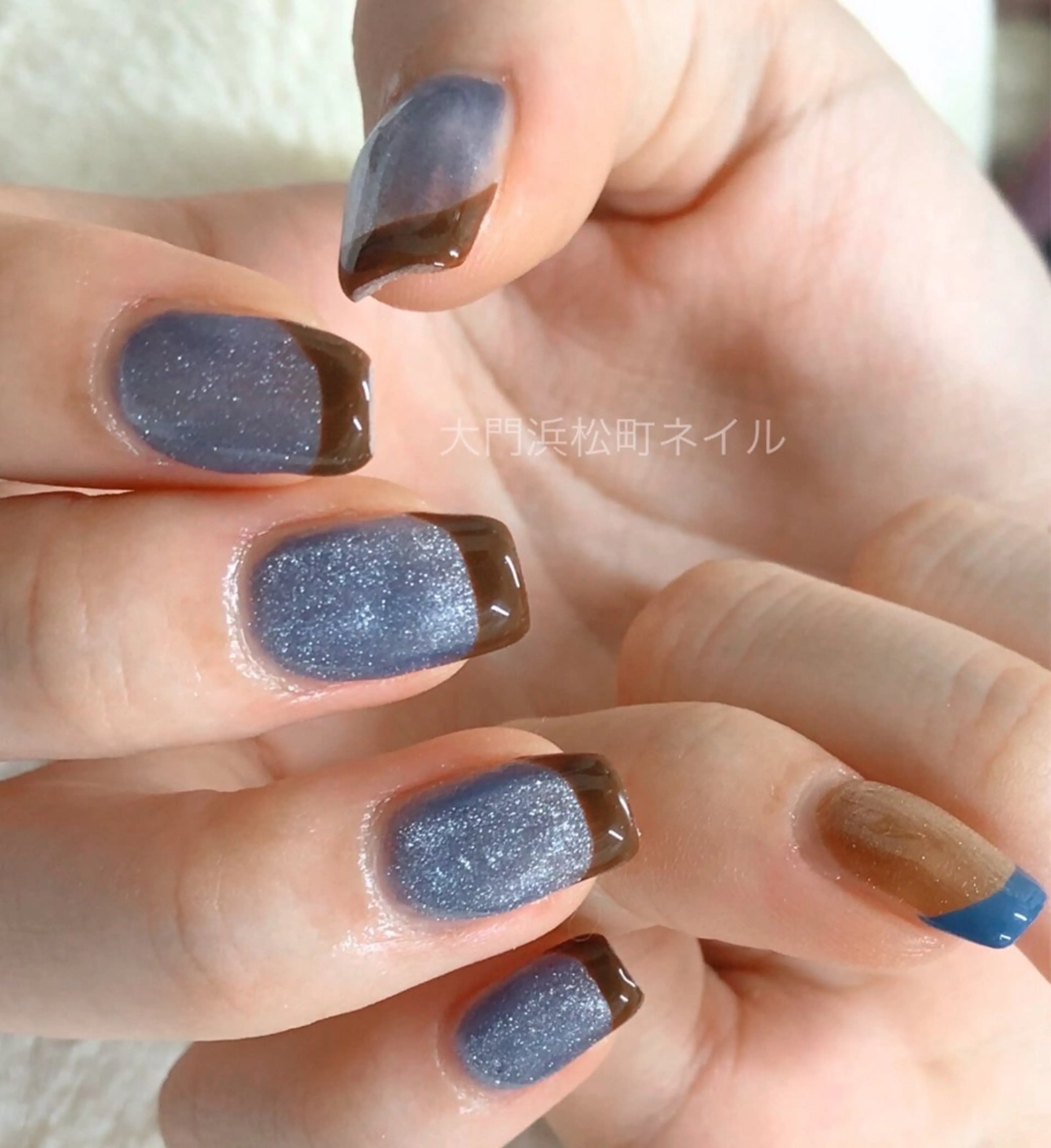 ネイル フレンチネイル ガラスフレンチ マグネットネイル マグネットフレンチ ミラーネイル ハンドネイル ハンドケア 大門浜松町 ネイルのネイルデザイン