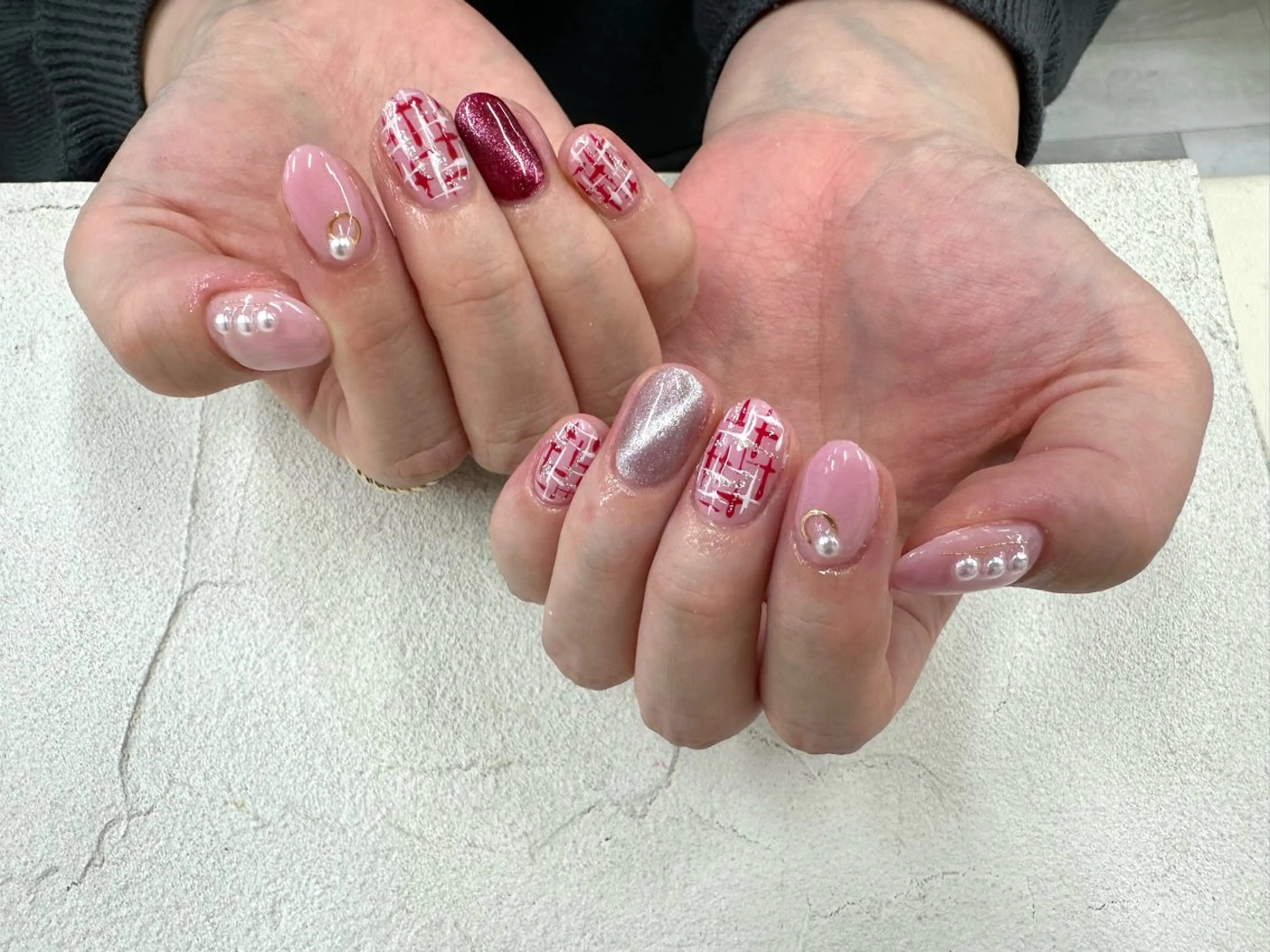 ネイル マグネットネイル ハンドネイル Bianca 🩵 Ayakoのネイルデザイン