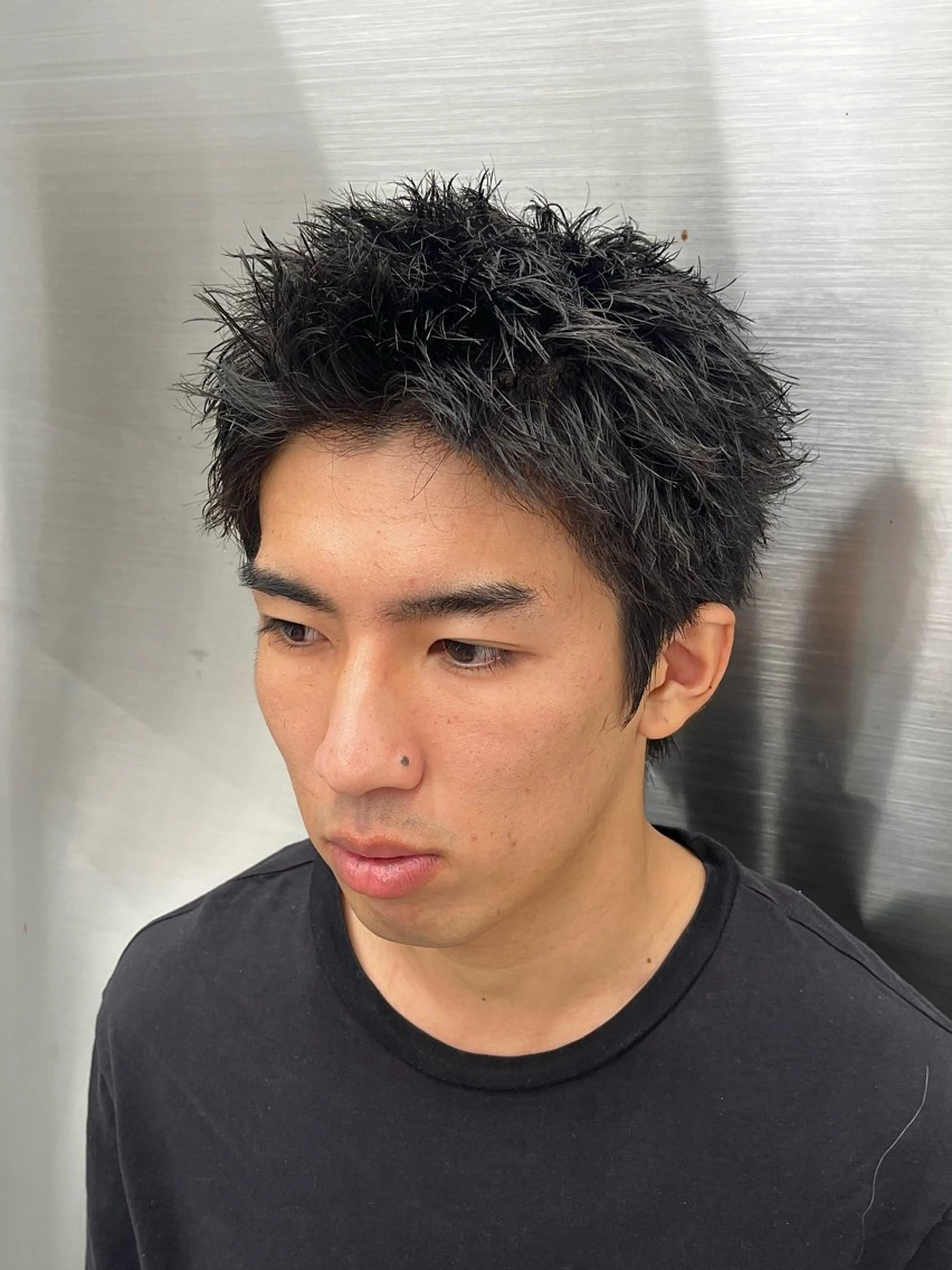 パーマ メンズ メンズパーマ スパイキーショート ツイストスパイラルパーマ メンズベリーショート スパイラルパーマ カット パーマ 🍐シャドウパーマ メンズ特化/守岡🍐のヘアスタイル