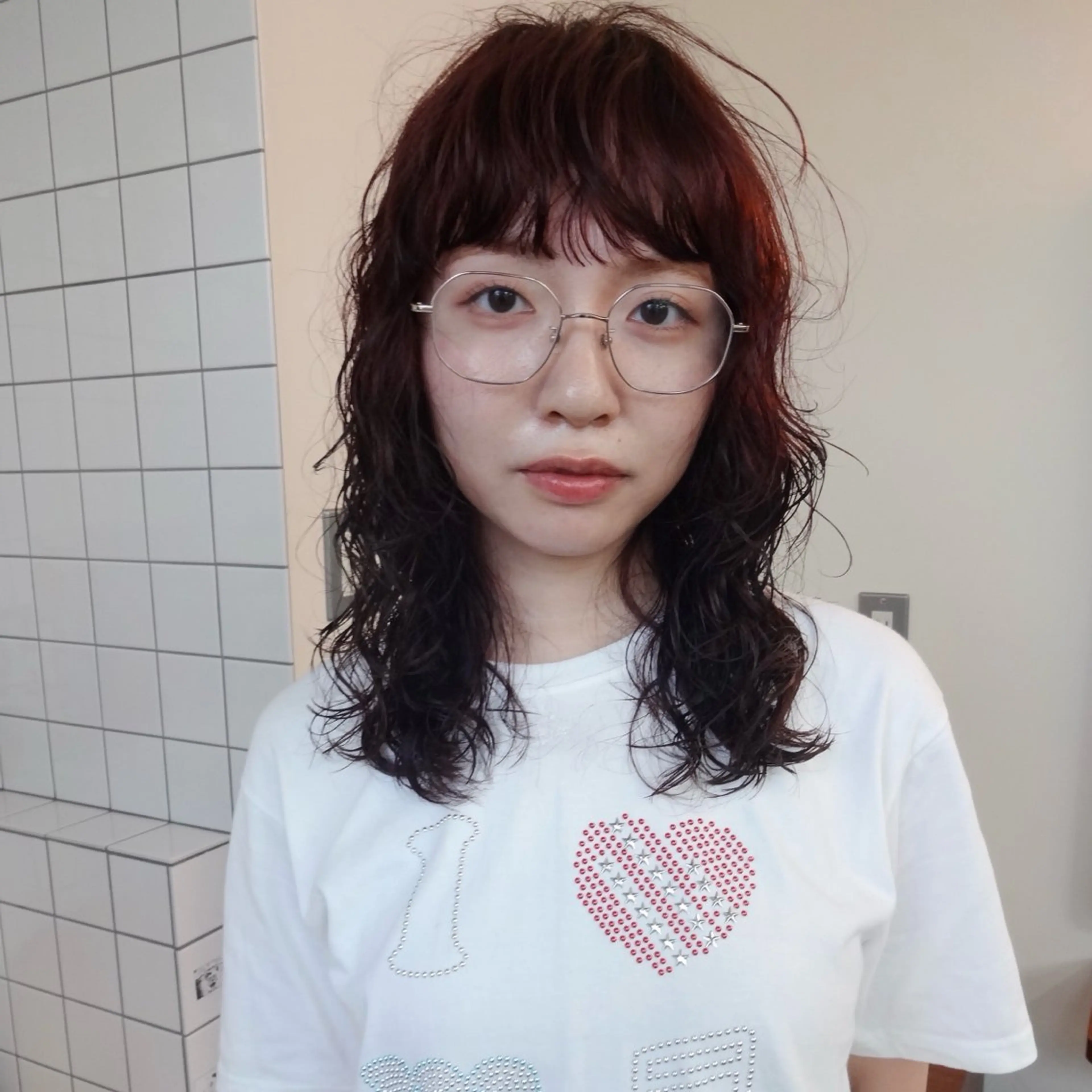 セミロング カラー パーマ セミロングパーマ 似合わせカット カット パーマ ボブパーマ/パーマ ウルフパーマのヘアスタイル