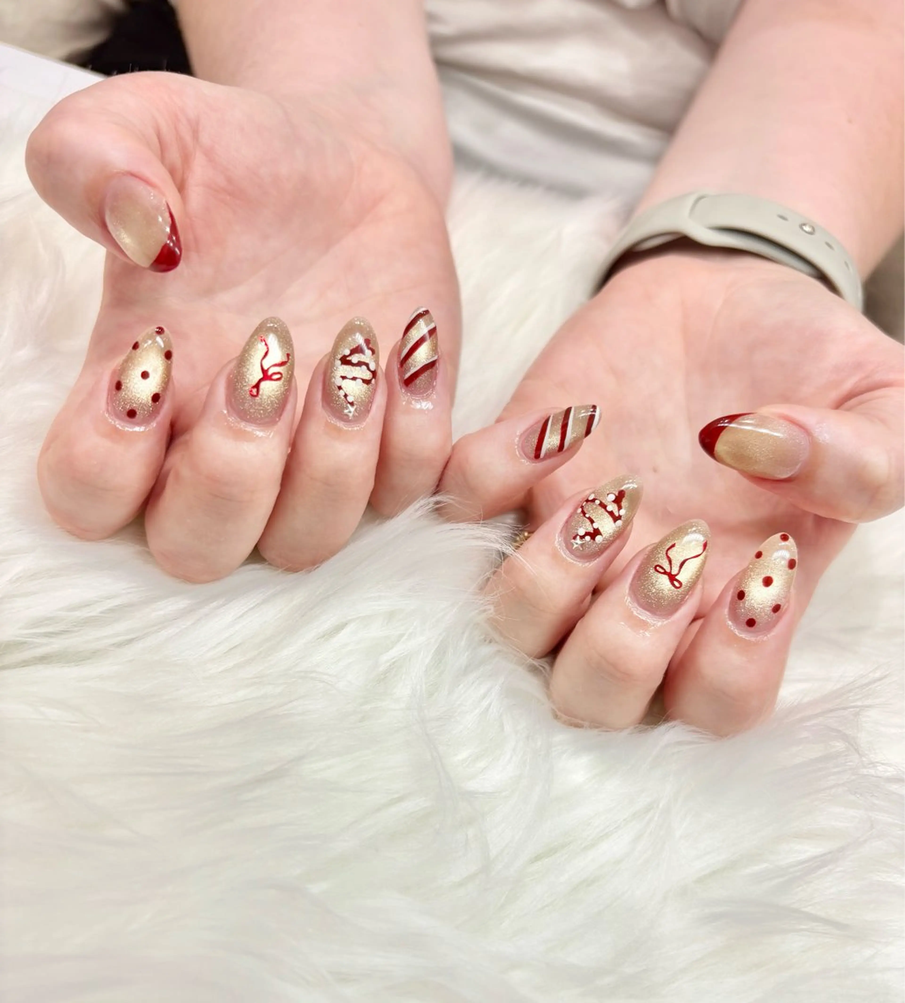 ネイル アートネイル フレンチネイル キラキラネイル 韓国ネイル マグネットネイル Angie Nail所属・Angie Nail CHIYURIのネイルデザイン