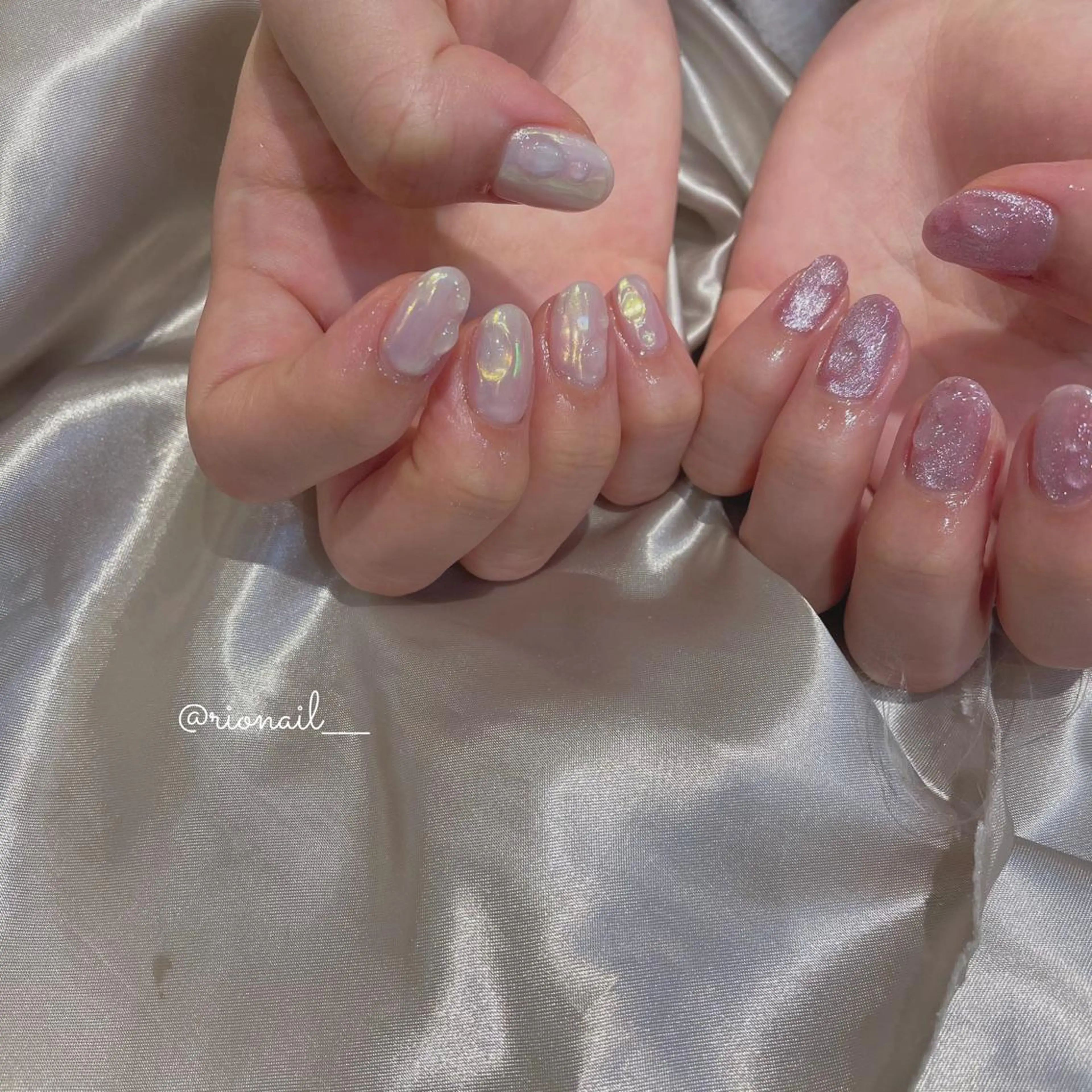 ネイル アートネイル 𝘙𝘪𝘰𝘯𝘢 ...🕯🤍のネイルデザイン