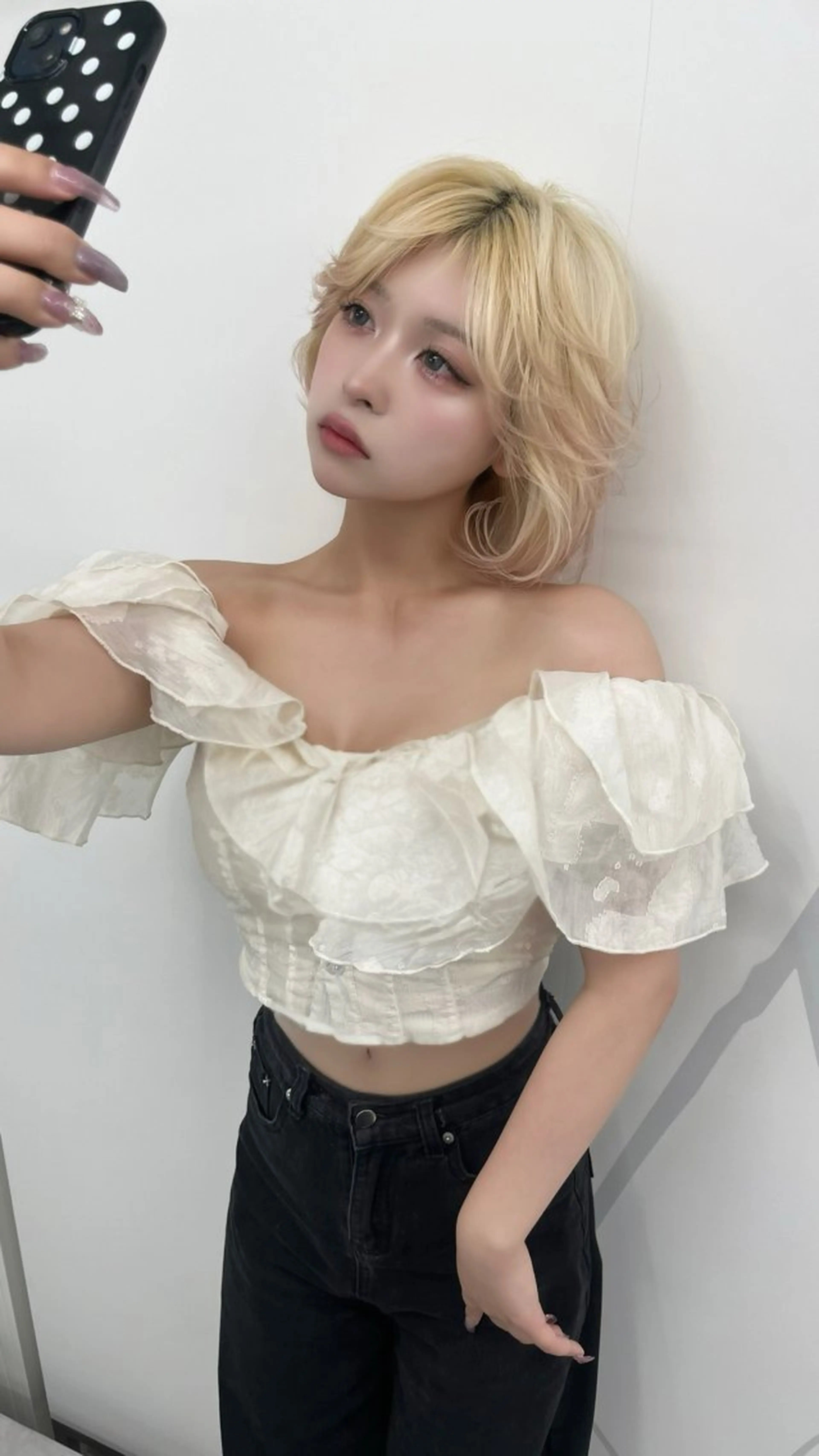 ミディアム カラー ブリーチ ケアブリーチ ハイトーンカラー ボブ 韓国風ヘア カット ヘアカラー トリートメント 透明感カラー🩵🩵 韓国ヘアkanatoのヘアスタイル