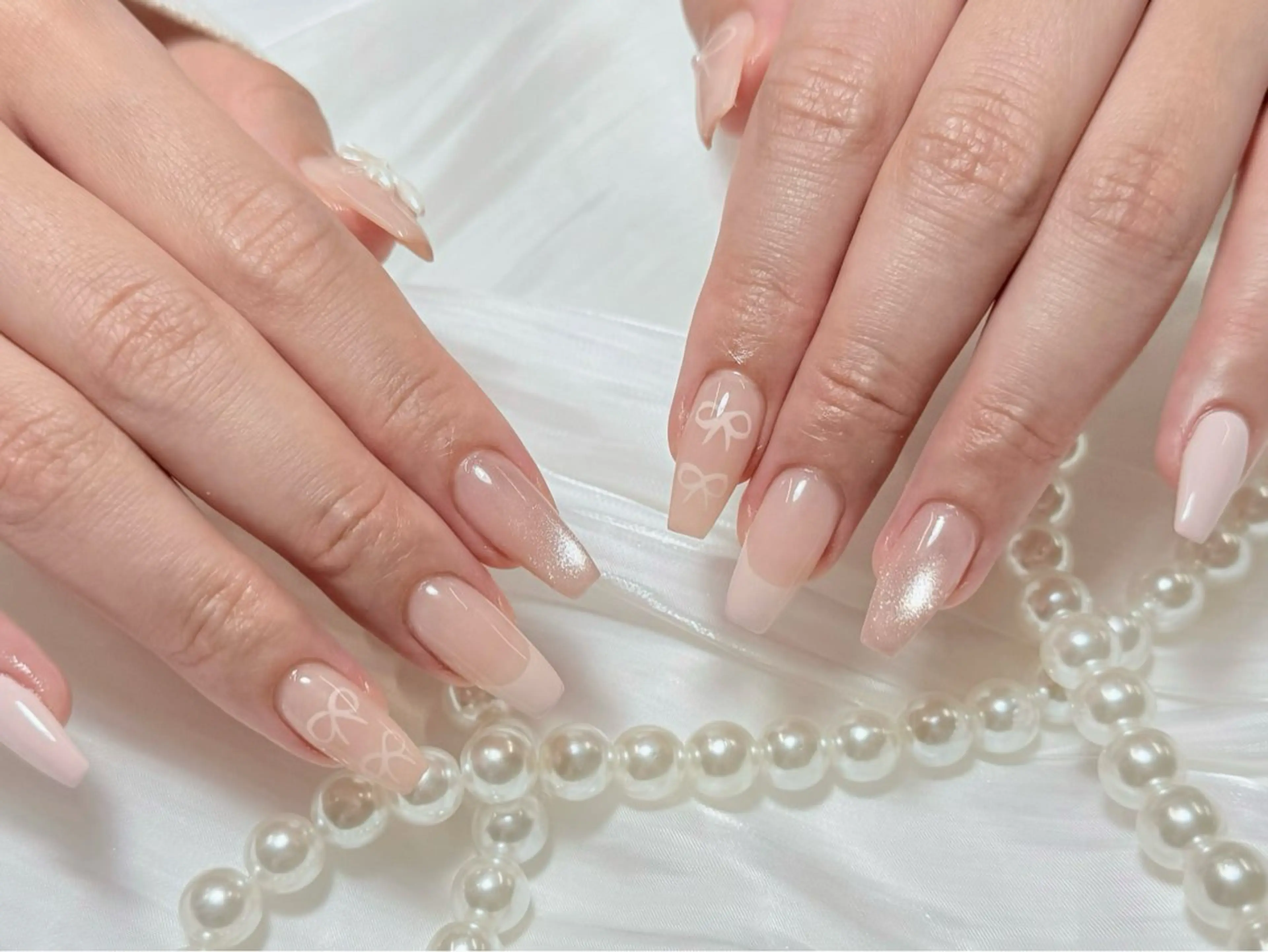 ネイル チークネイル フットネイル フレンチネイル ジェルネイル ガーリー ハンドネイル Liora ネイルサロン所属・Liora nail salonのネイルデザイン