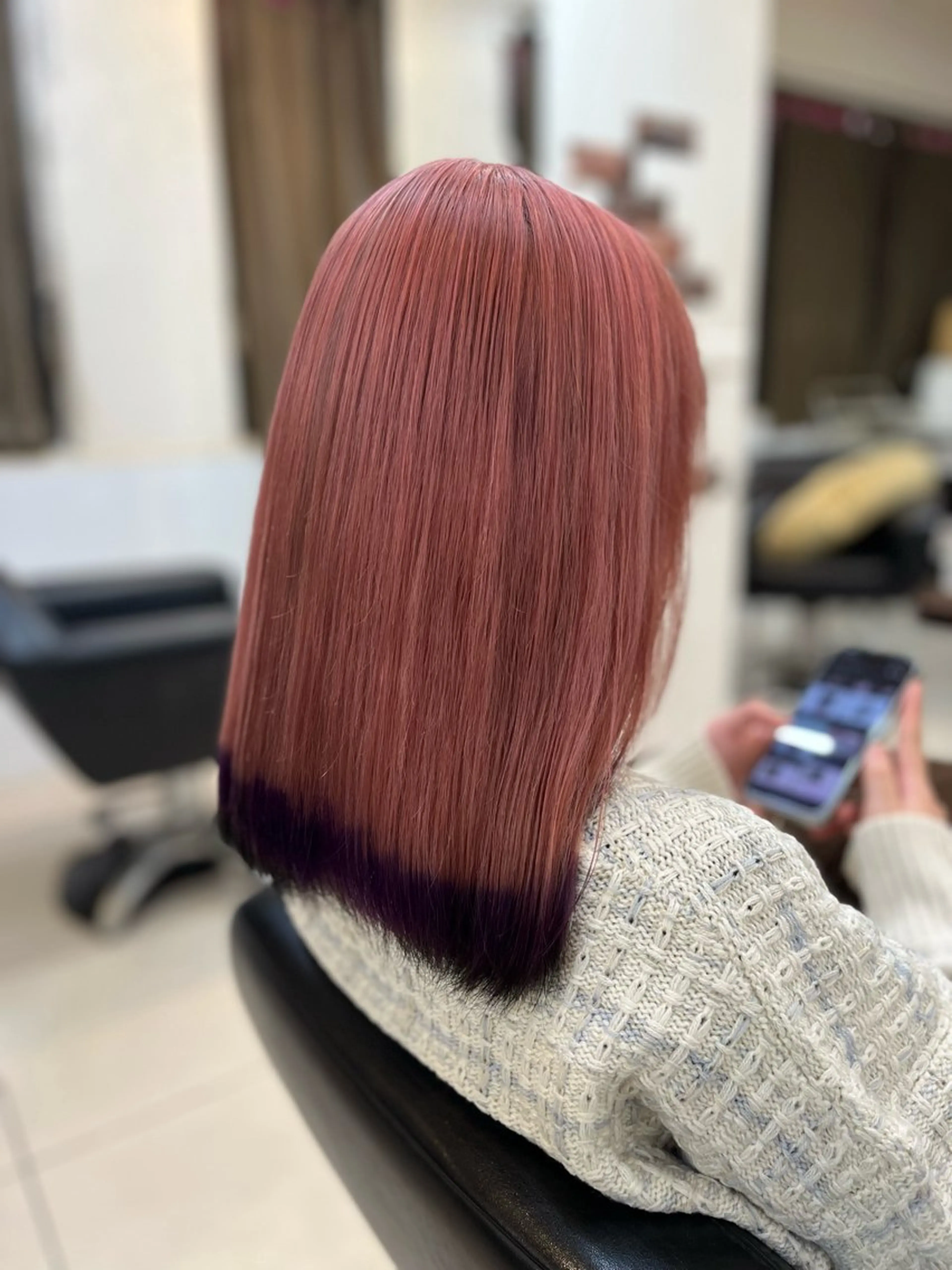 セミロング パープルカラー STREAM HAIR所属・🍒 SANA🍒のヘアスタイル
