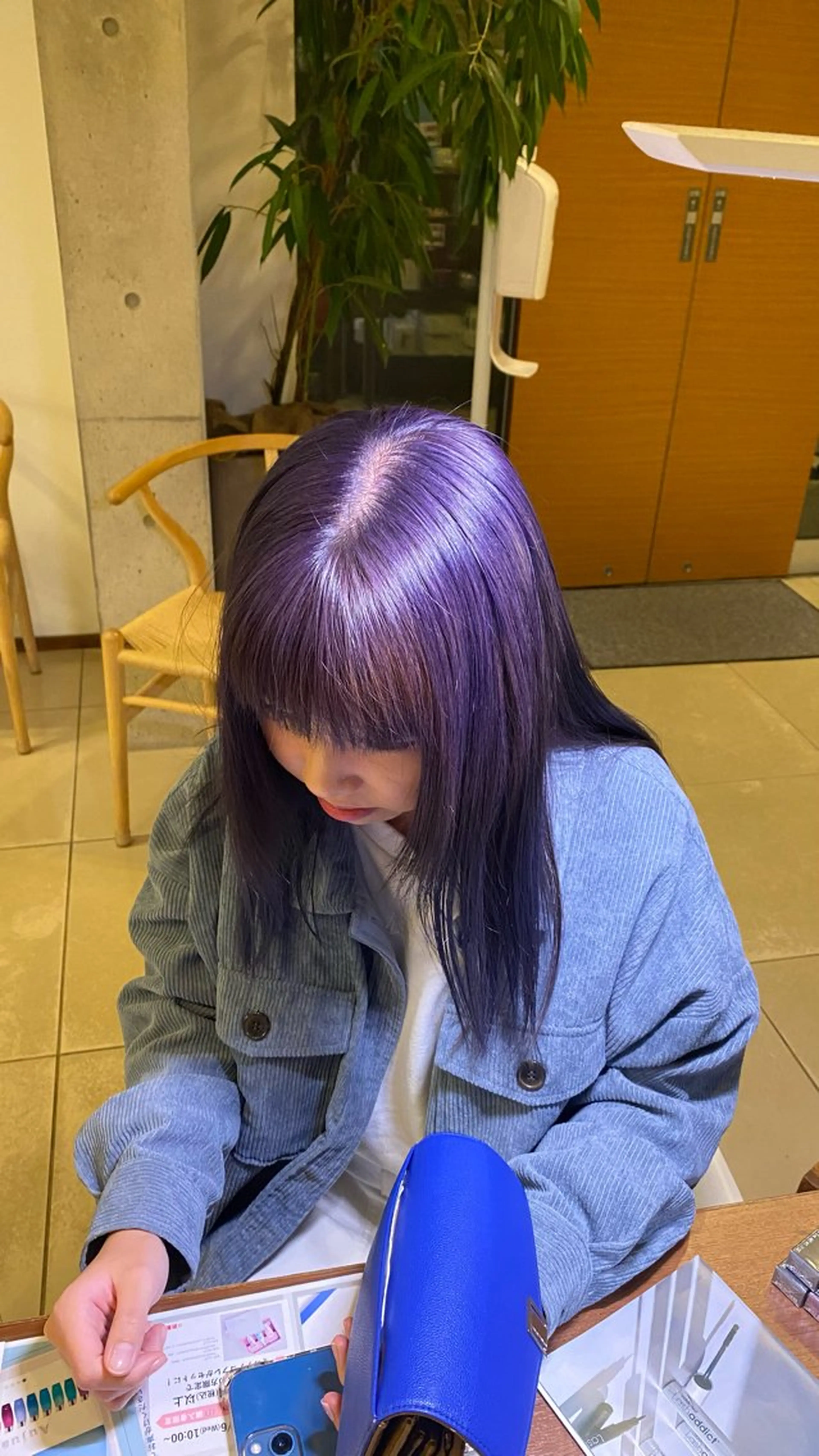 ロング カラー ブリーチ 透明感カラー ラベンダーカラー THREE by the salon所属・戸高菜月/豊橋美容院 /透明感カラーのヘアスタイル