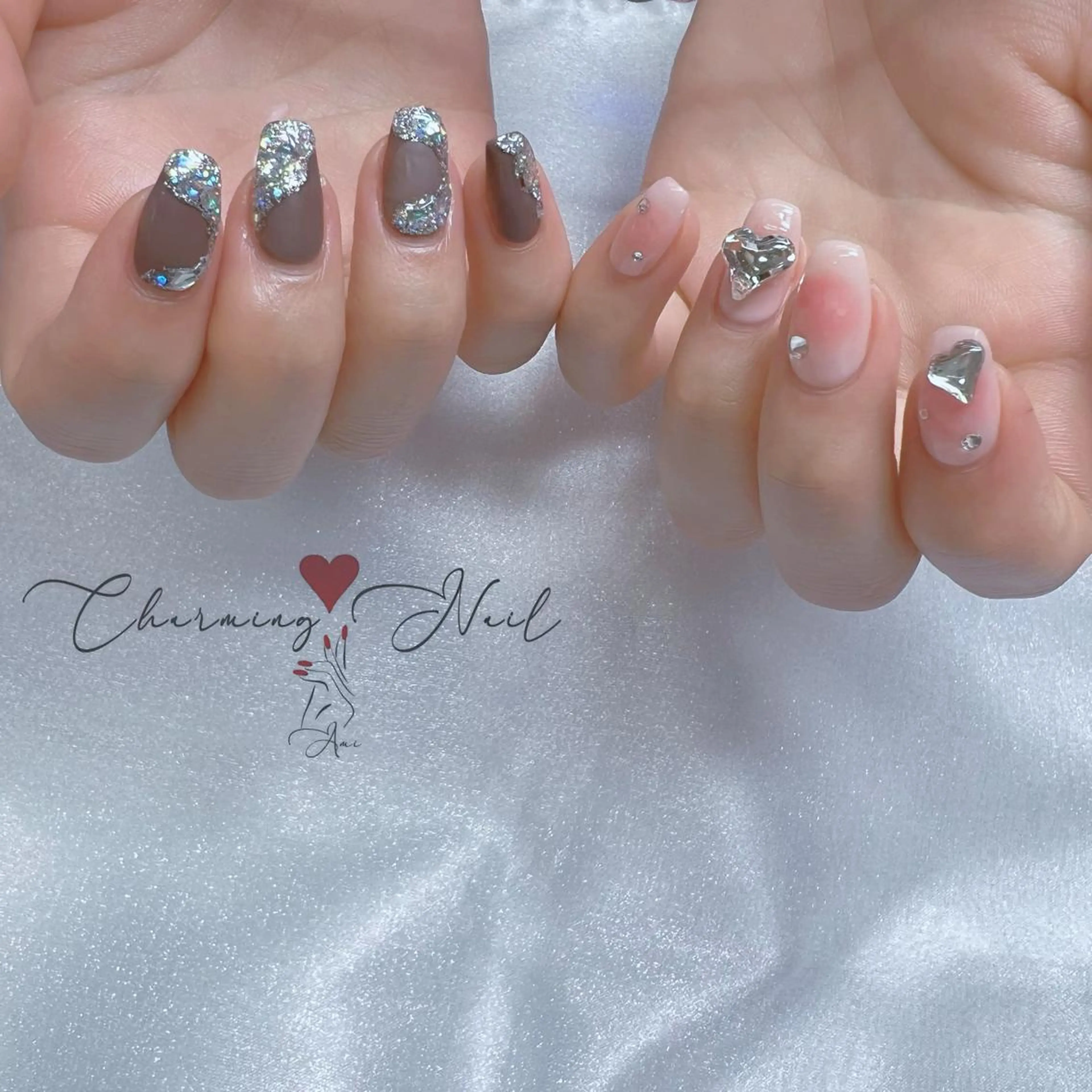 ネイル アートネイル チークネイル ジェルネイル ハート キラキラネイル Charming❤️Nail所属・Nailist Amiのその他イメージ