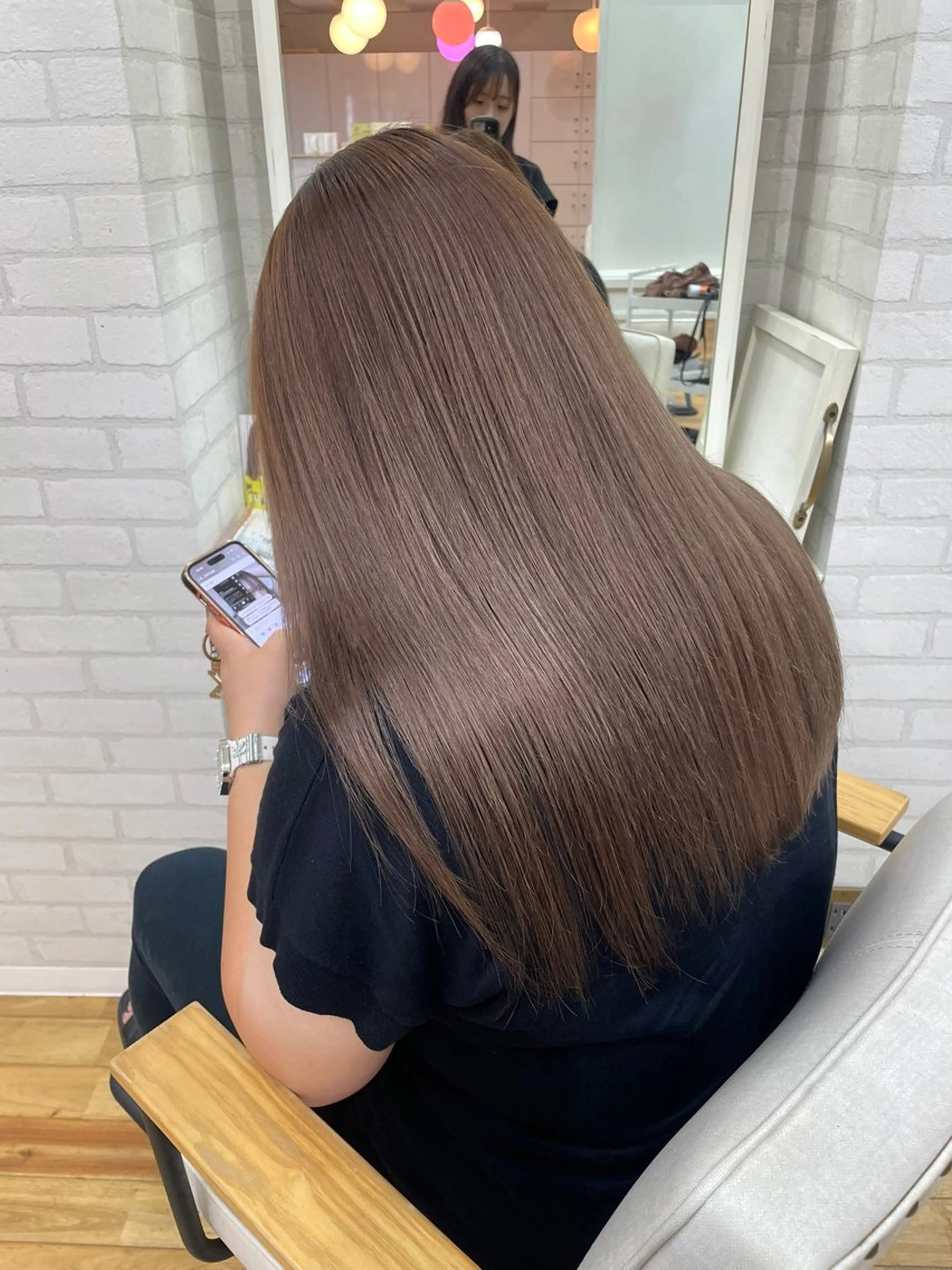 カット+ブリーチなしダブルカラー+Aujua1stepトリートメント💘の写真